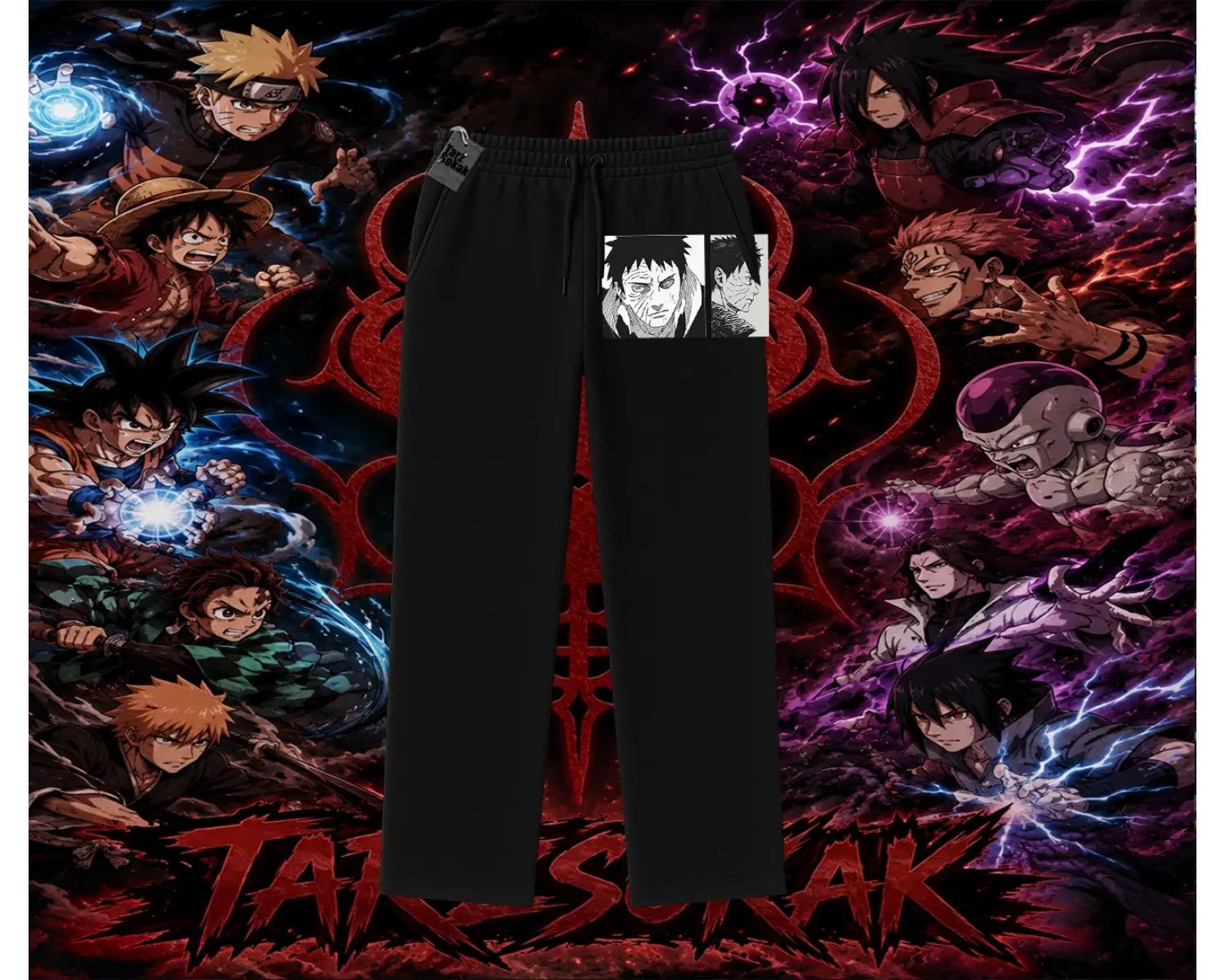 Obito uchiha Naruto Anime Karakteri Unisex Baggy Eşofman Altı Beyaz