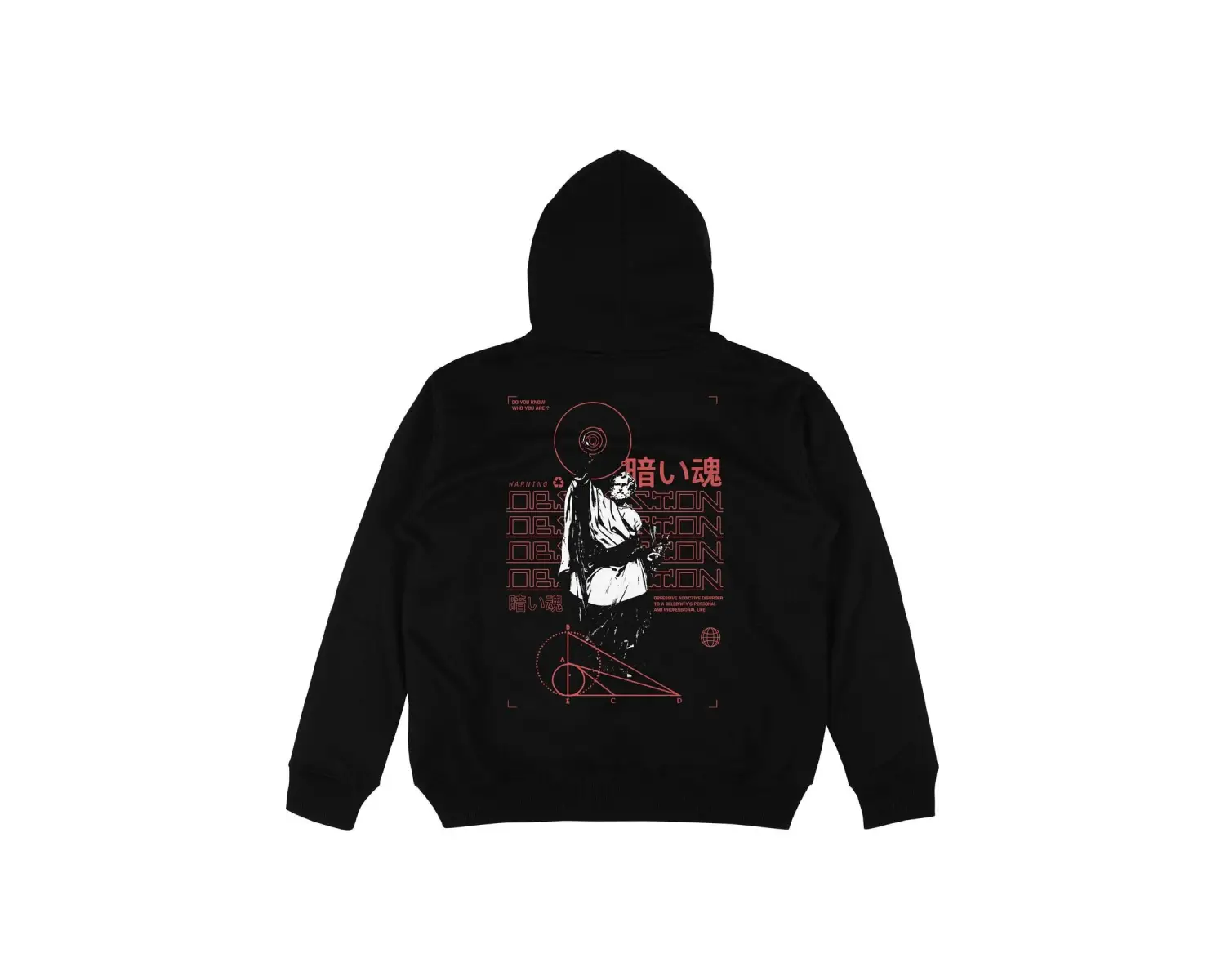 Obsession Siyah Oversize Unisex Kapüşonlu Sweatshirt Hoodie