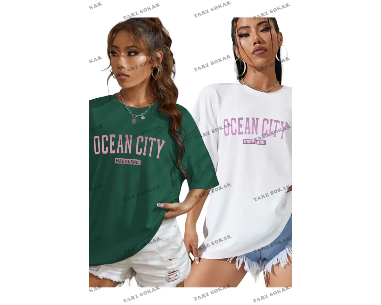 Ocean Cıty Baskılı Oversize Unisex
