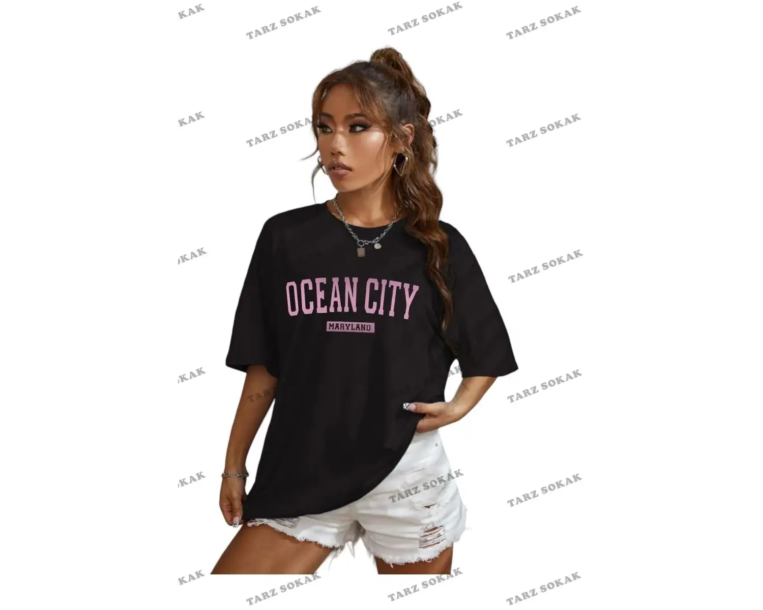 Ocean Cıty Baskılı Oversize Unisex