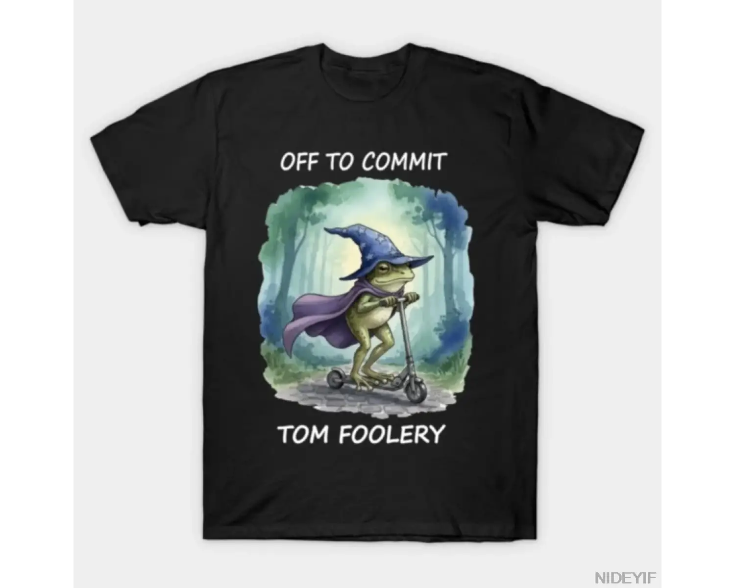 Off-To-Commit Tomfoolery Frog Wizard - Erkekler Kadınlar İçin Komik Retro Meme Tişörtü %100 P