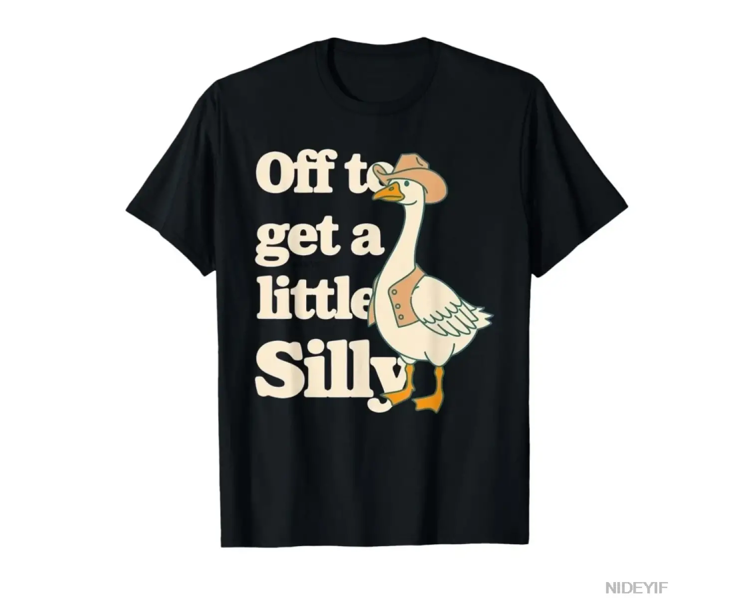 Off to Get A Little Silly Goose Quirky Humor Meme T-shirt Erkekler Kadınlar için % 100% Pamuk