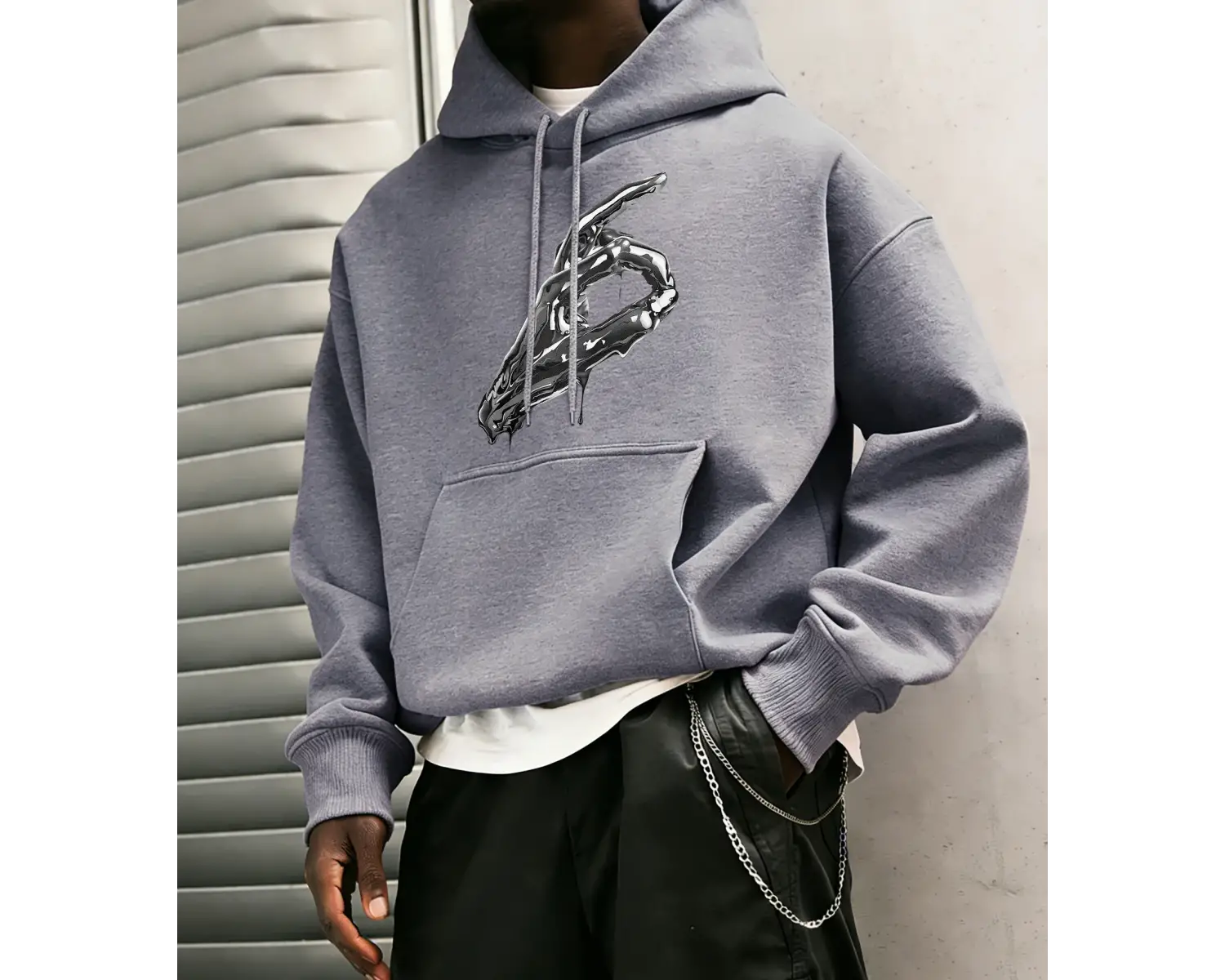 Ok Jest Yaratıcı Baskılar Erkek Temel Kapüşonlular Moda Günlük Uzun Kollu Bol Retro Kazaklar