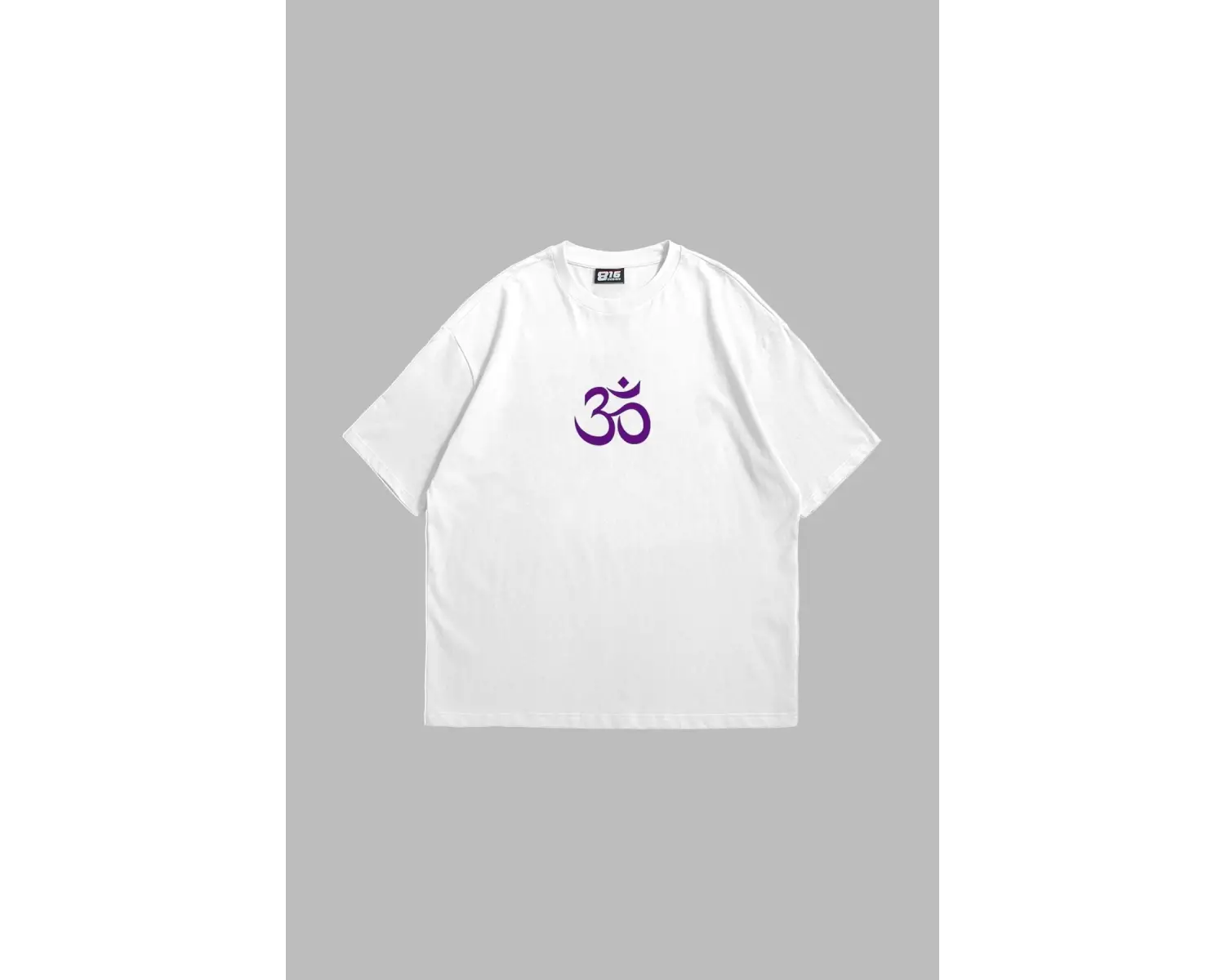 OM Baskılı Oversize Unisex Beyaz