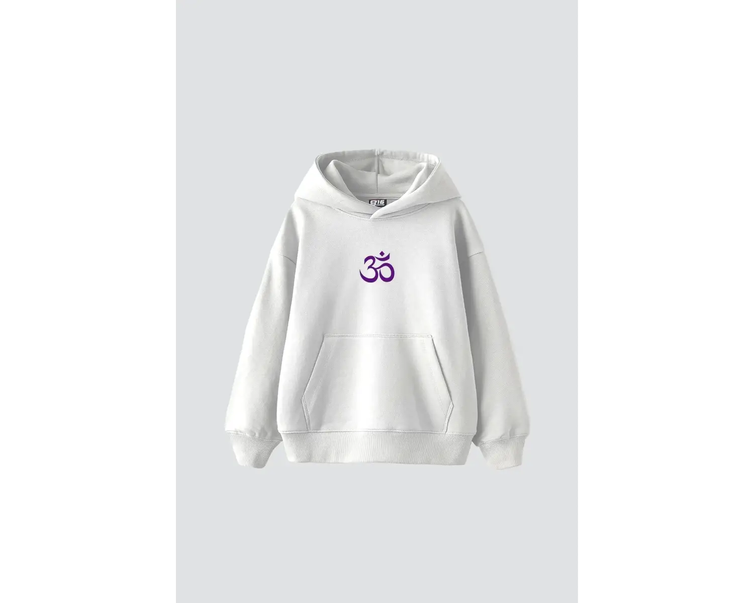 Om Baskılı Unisex Oversize Beyaz