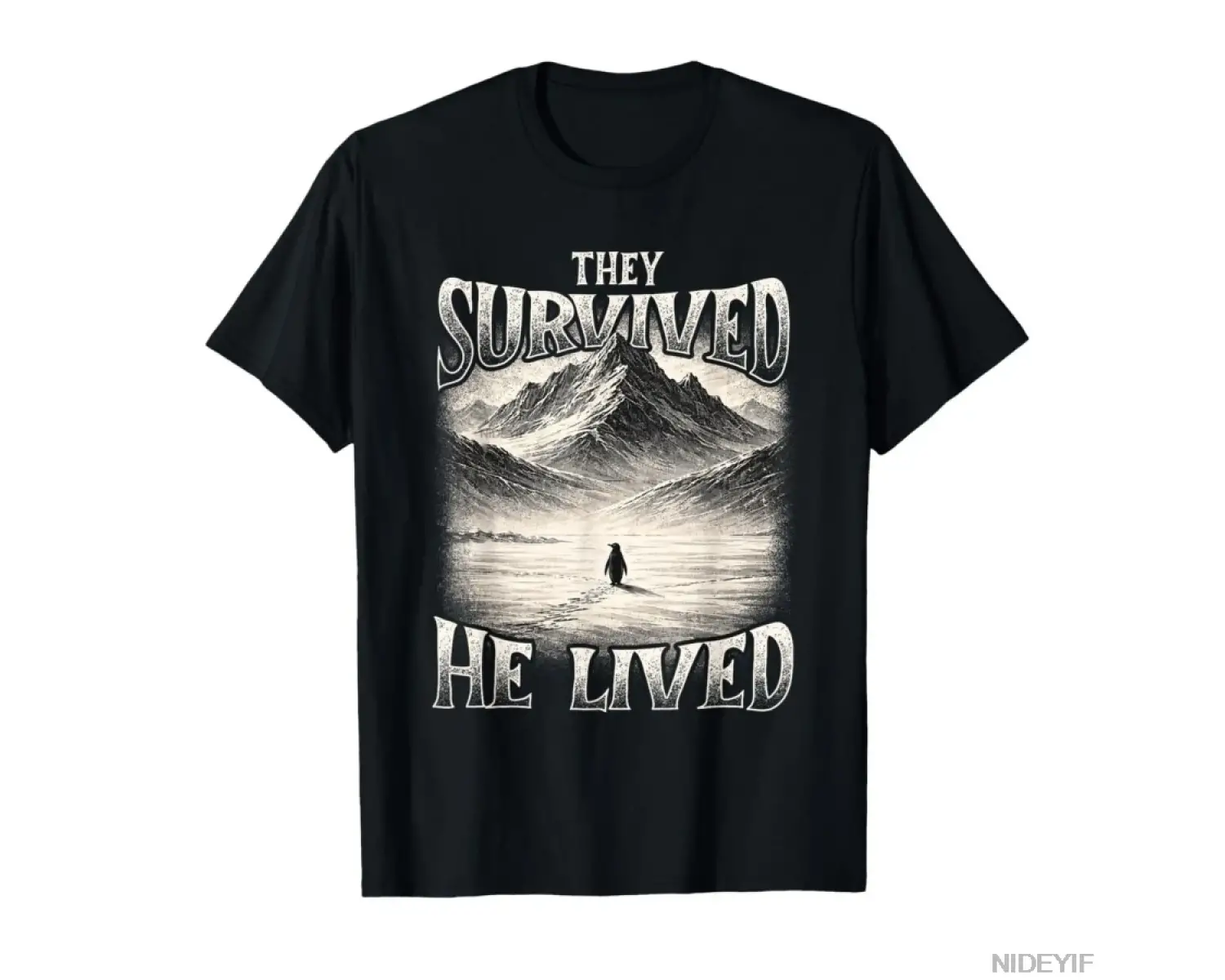 Onlar Hayatta Kaldılar O Yaşıyor - Trending Nihilist Penguen Meme Erkek Kadın Tişörtü %100 Pa