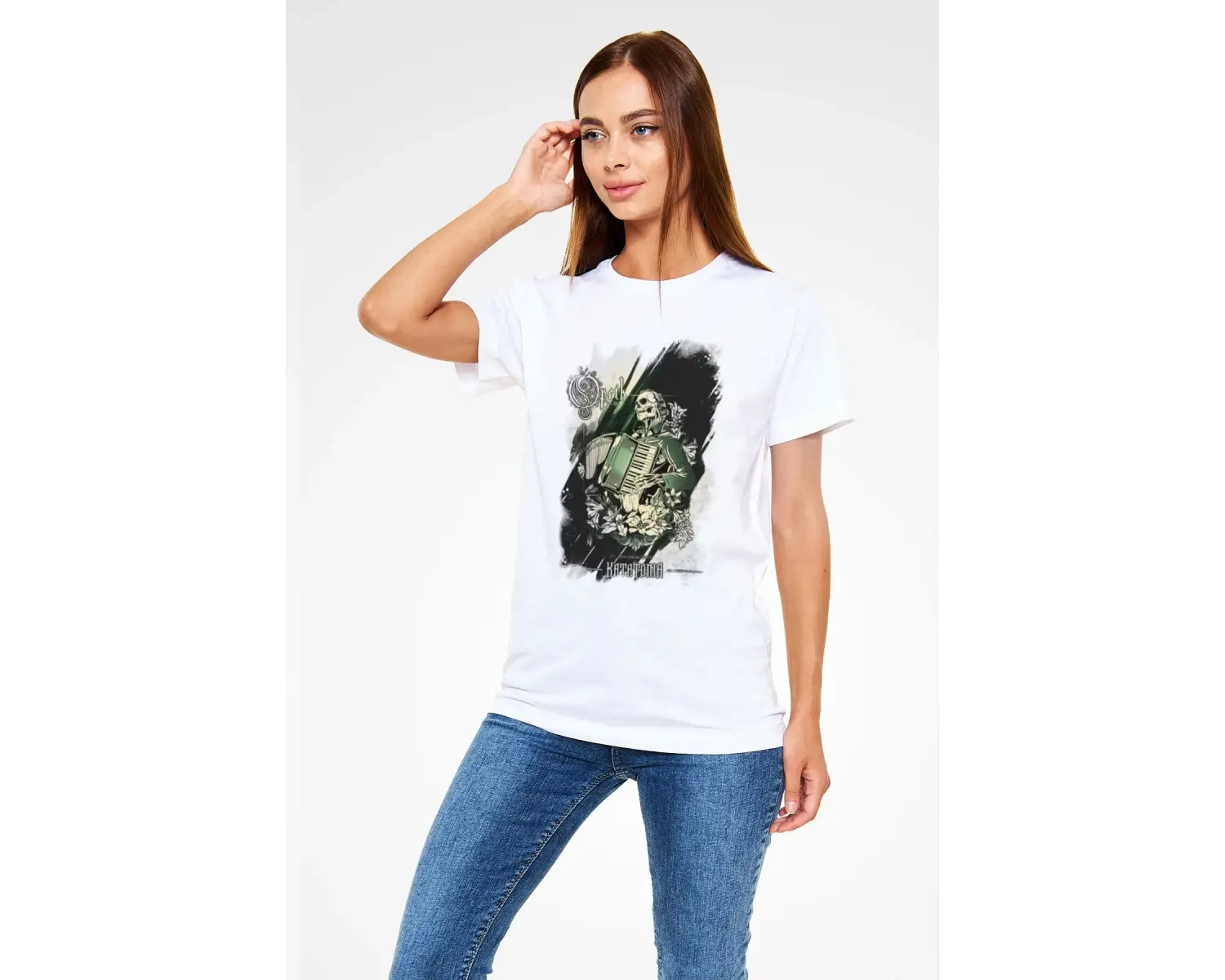 Opeth Baskılı Unisex Beyaz Tişört