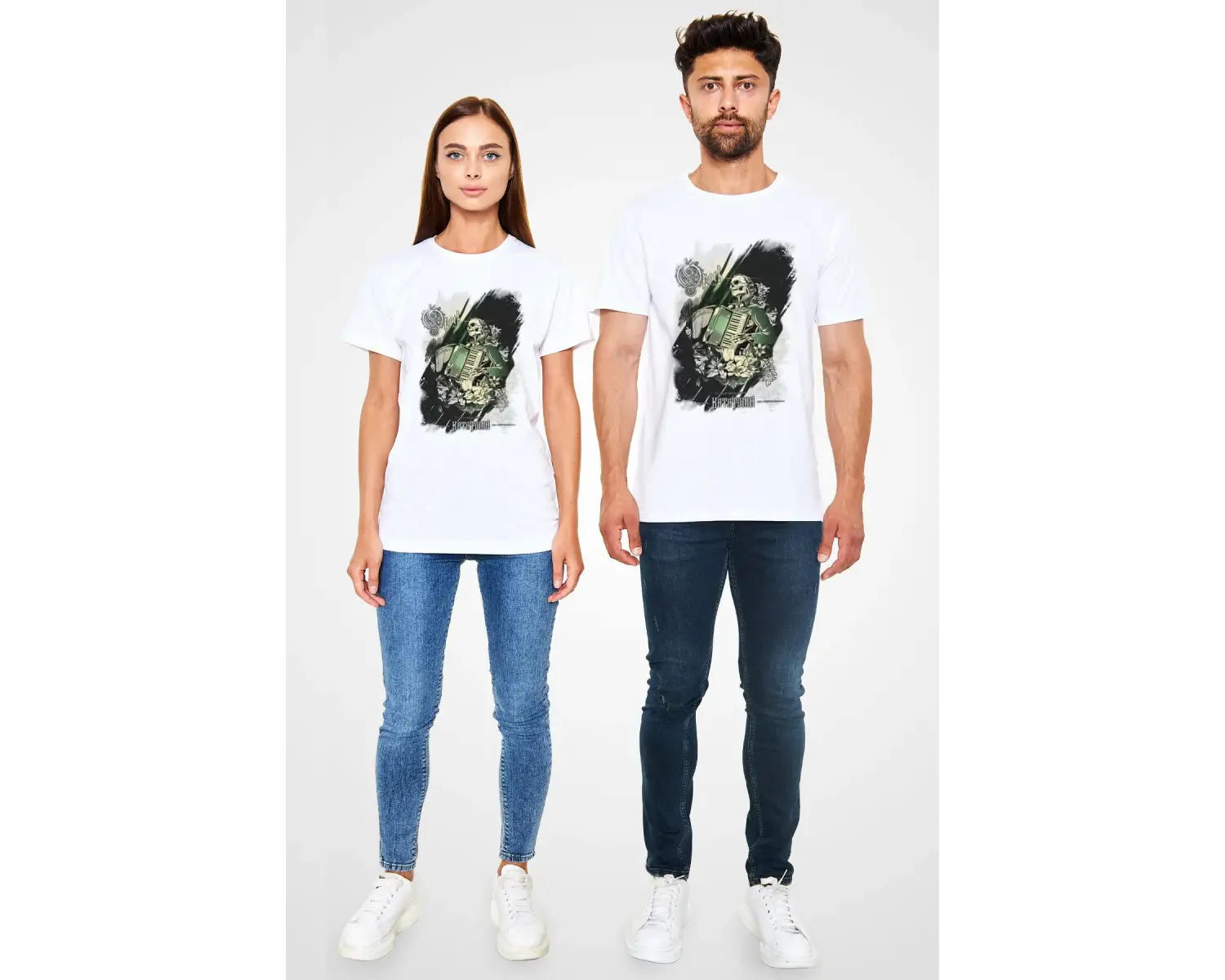 Opeth Baskılı Unisex Beyaz Tişört