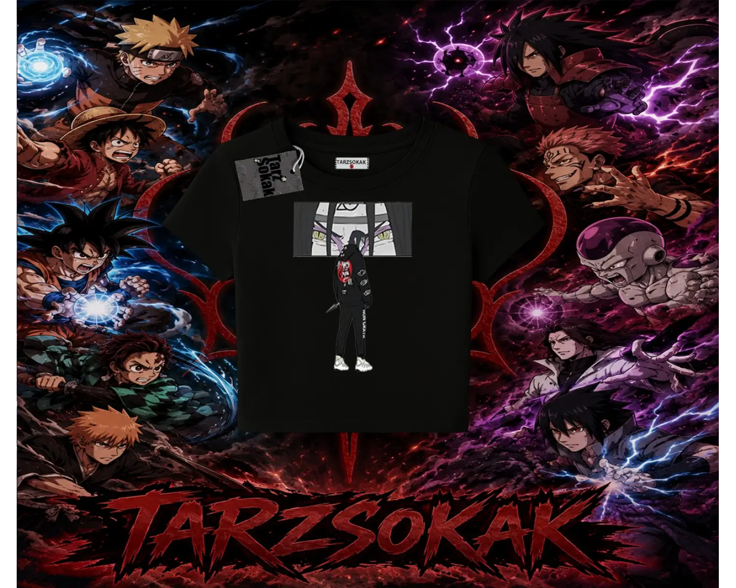 Orochimaru Naruto Anime Karakter Kadın Baby Tee Beyaz
