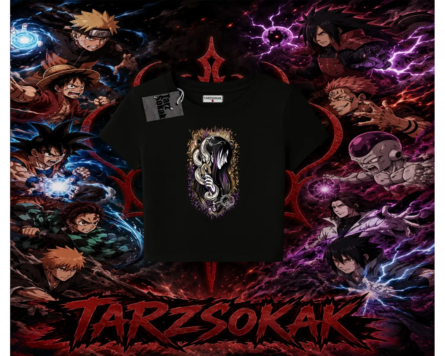 Orochimaru Naruto Anime Karakter Kadın Baby Tee Beyaz