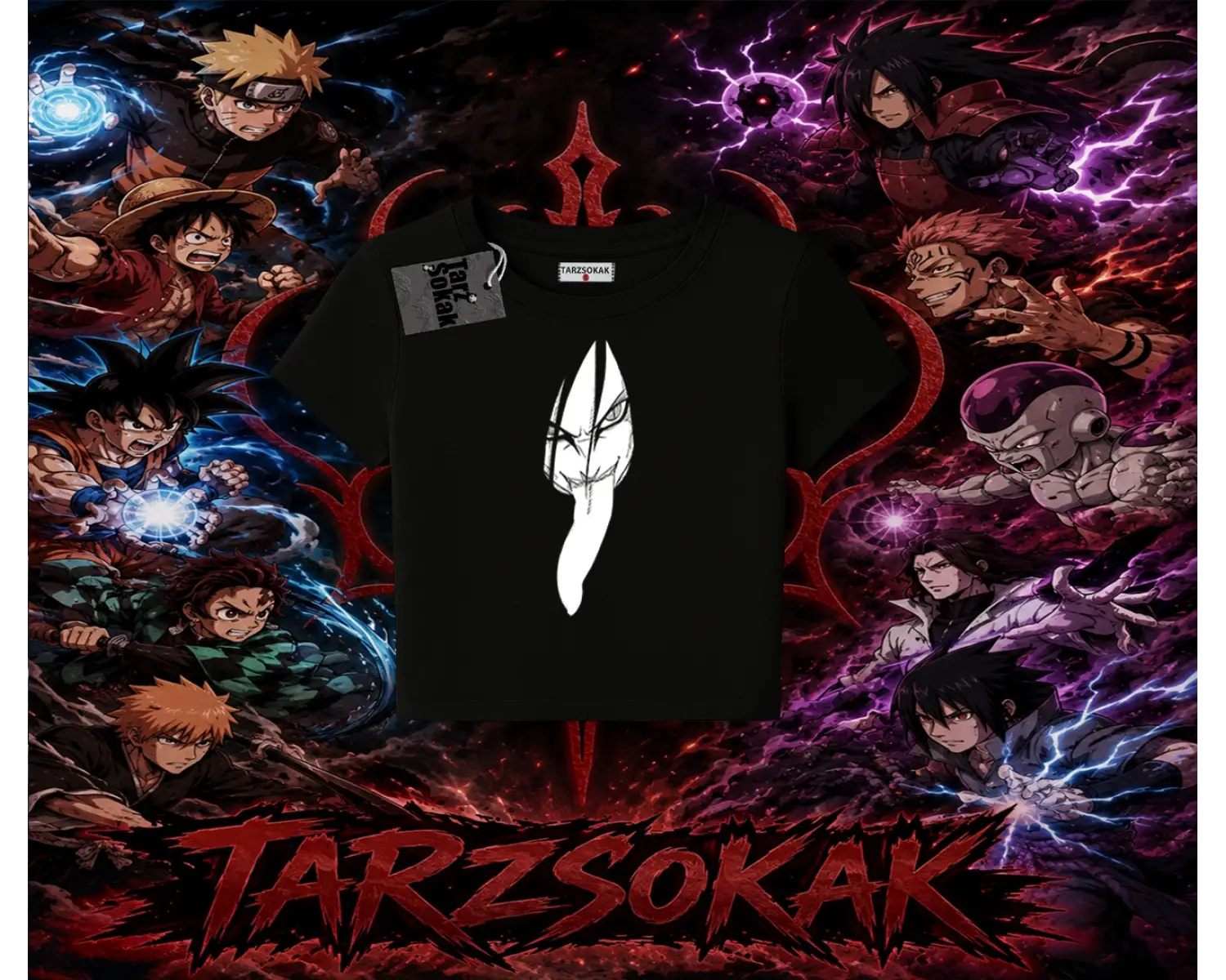 Orochimaru Naruto Anime Karakter Kadın Baby Tee Beyaz