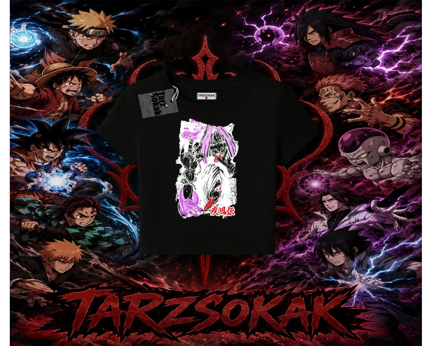 Orochimaru Naruto Anime Karakter Kadın Baby Tee Beyaz