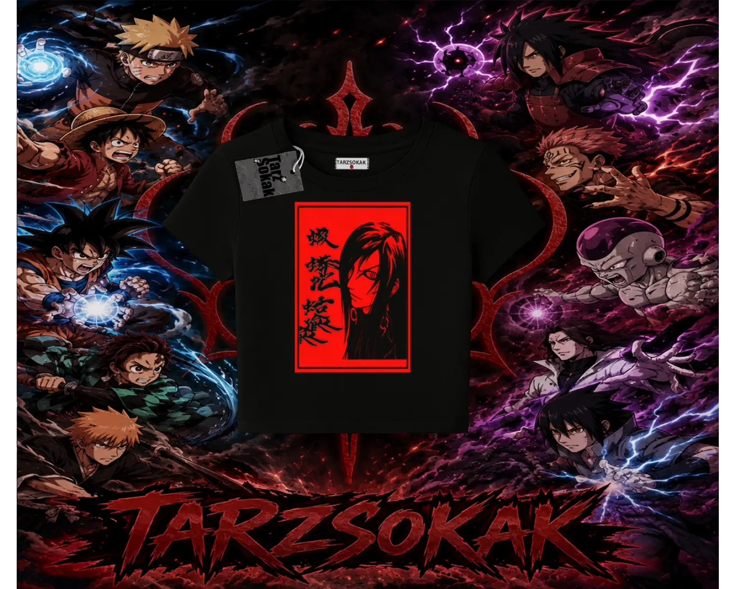 Orochimaru Naruto Anime Karakter Kadın Baby Tee Beyaz