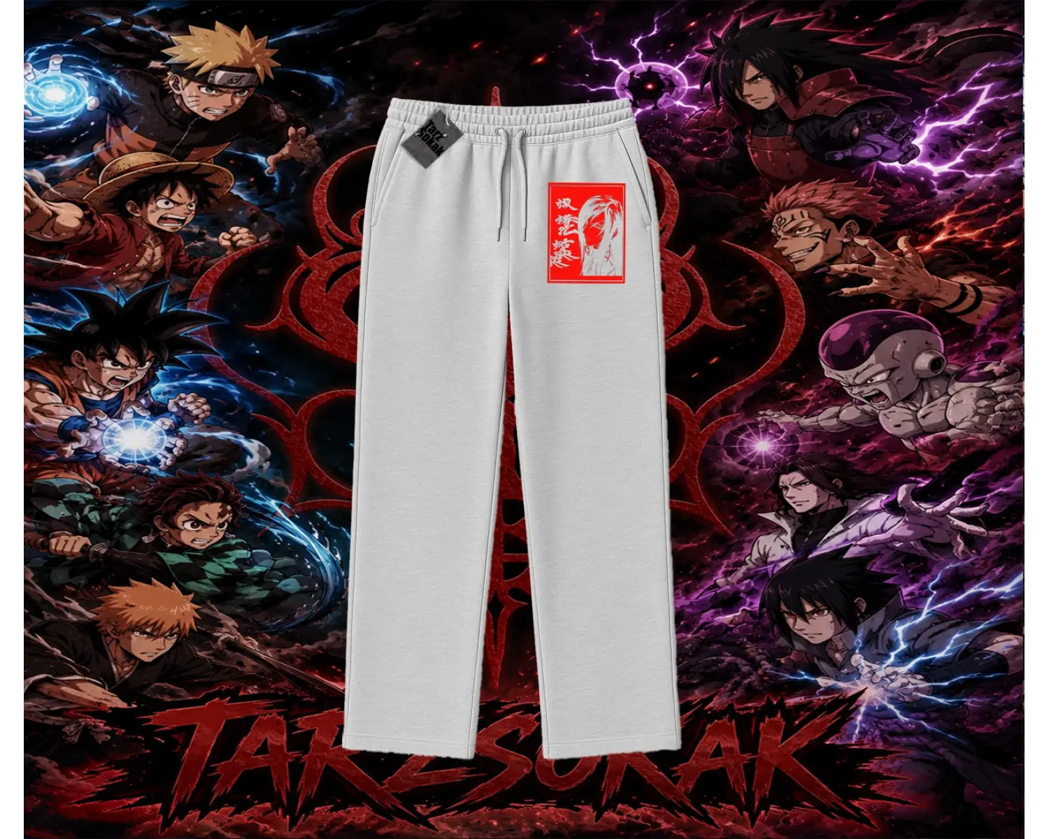 Orochimaru Naruto Anime Karakter Unisex Baggy Eşofman Altı Beyaz
