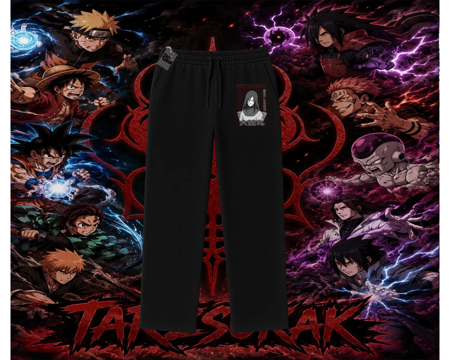 Orochimaru Naruto Anime Karakter Unisex Baggy Eşofman Altı Beyaz