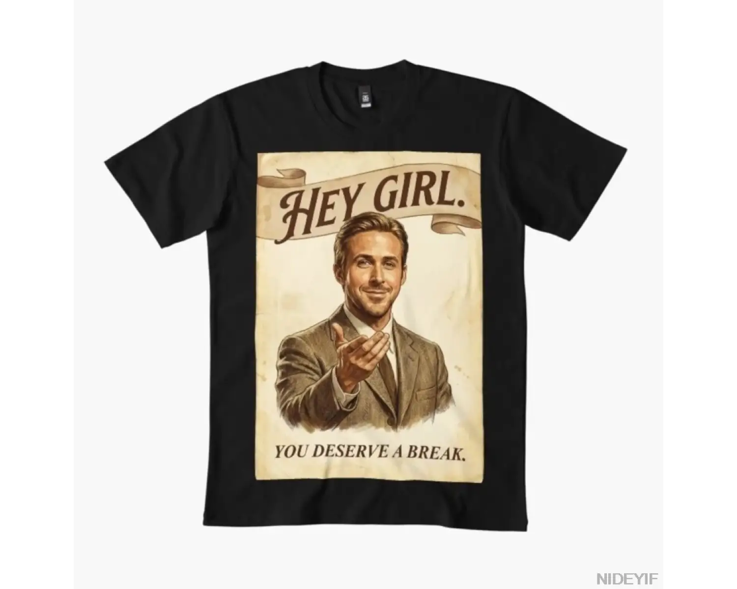 Orta Yüzyıl Hey Girl Reklam Tişörtü Erkekler Kadınlar İçin %100 Pamuklu Tişörtler 3XS-3XL Üst