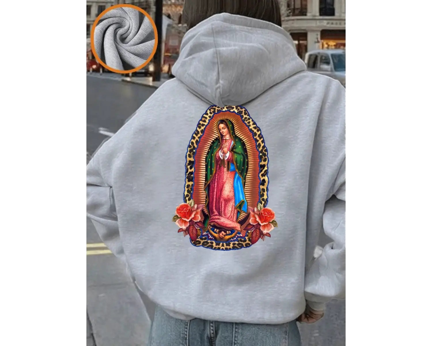 Our Lady Of Guadalupe Baskı Kapüşonlular Kadınlar Rahat Cep Kazaklar Kış Polar Sıcak Tişörtü