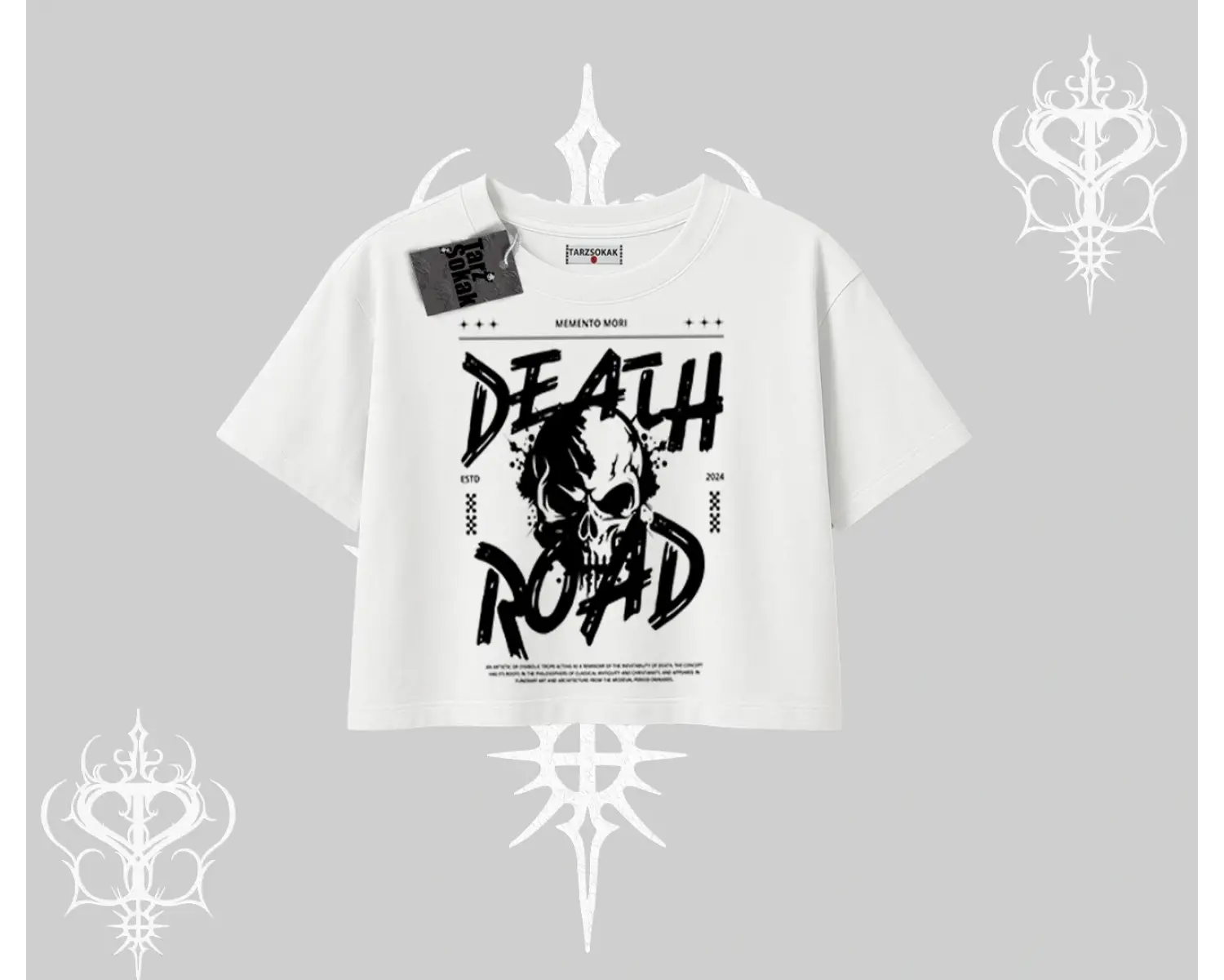 Oversize Crop Tshirt Death Road Memento Mori Street Manifest