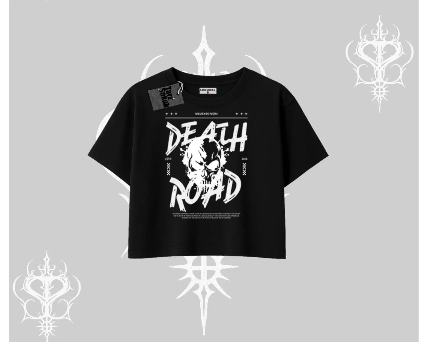 Oversize Crop Tshirt Death Road Memento Mori Street Manifest