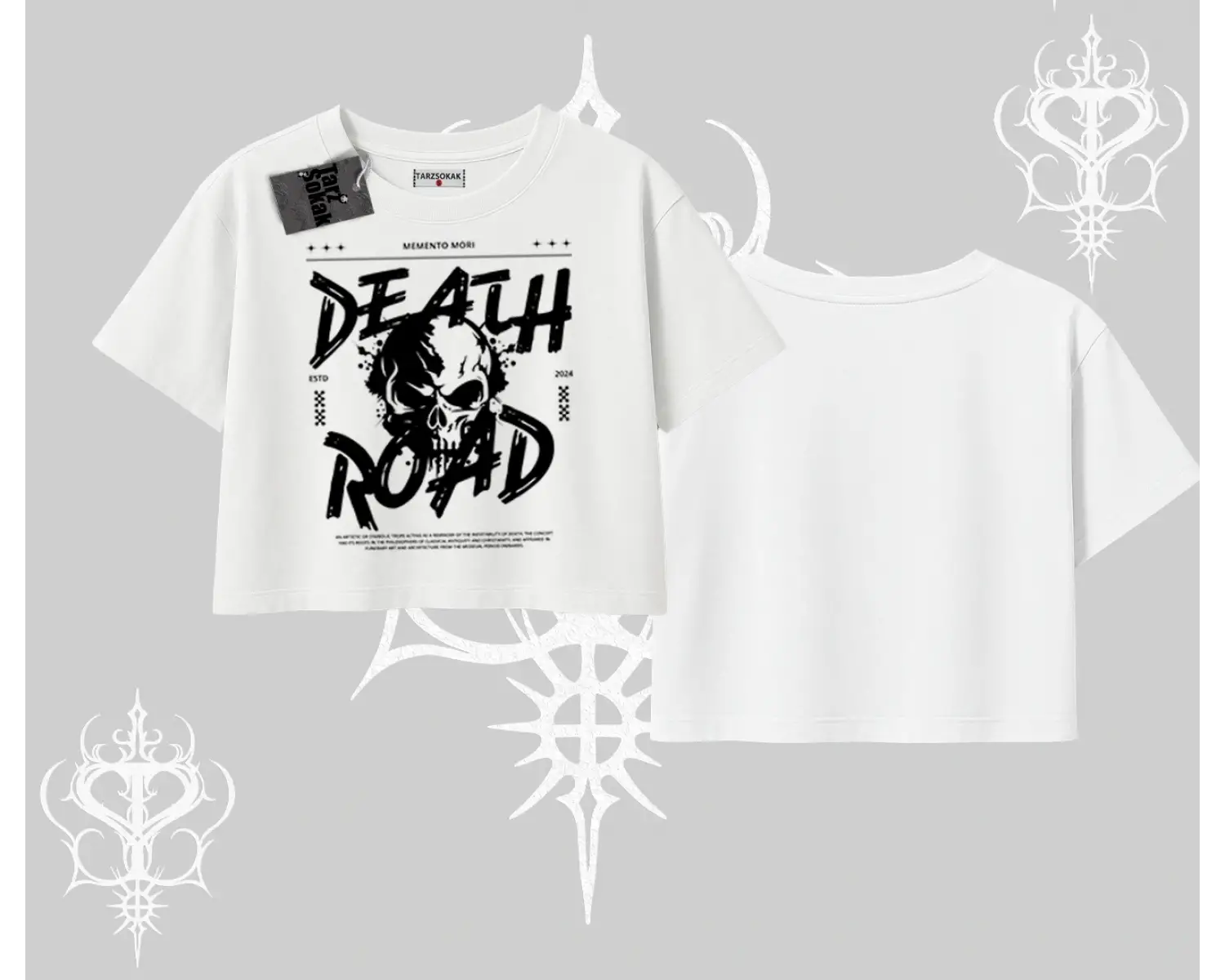 Oversize Crop Tshirt Death Road Memento Mori Street Manifest