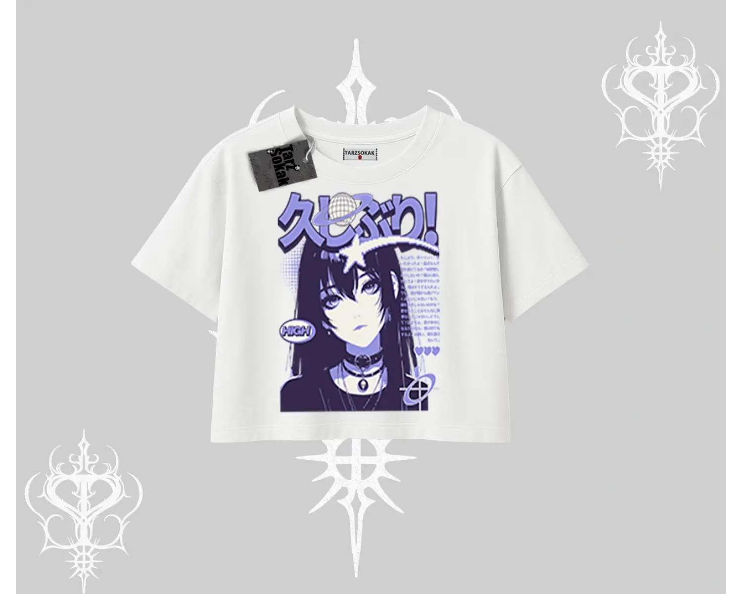 Oversize Crop Tshirt Neo Tokyo Girl Y2K Street Anime Aesthetic