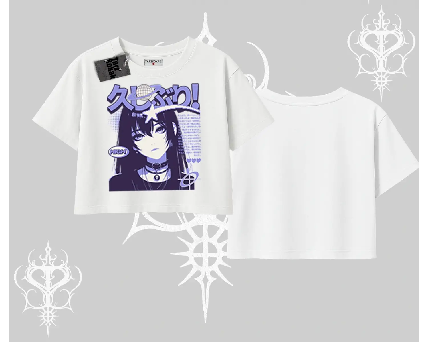 Oversize Crop Tshirt Neo Tokyo Girl Y2K Street Anime Aesthetic
