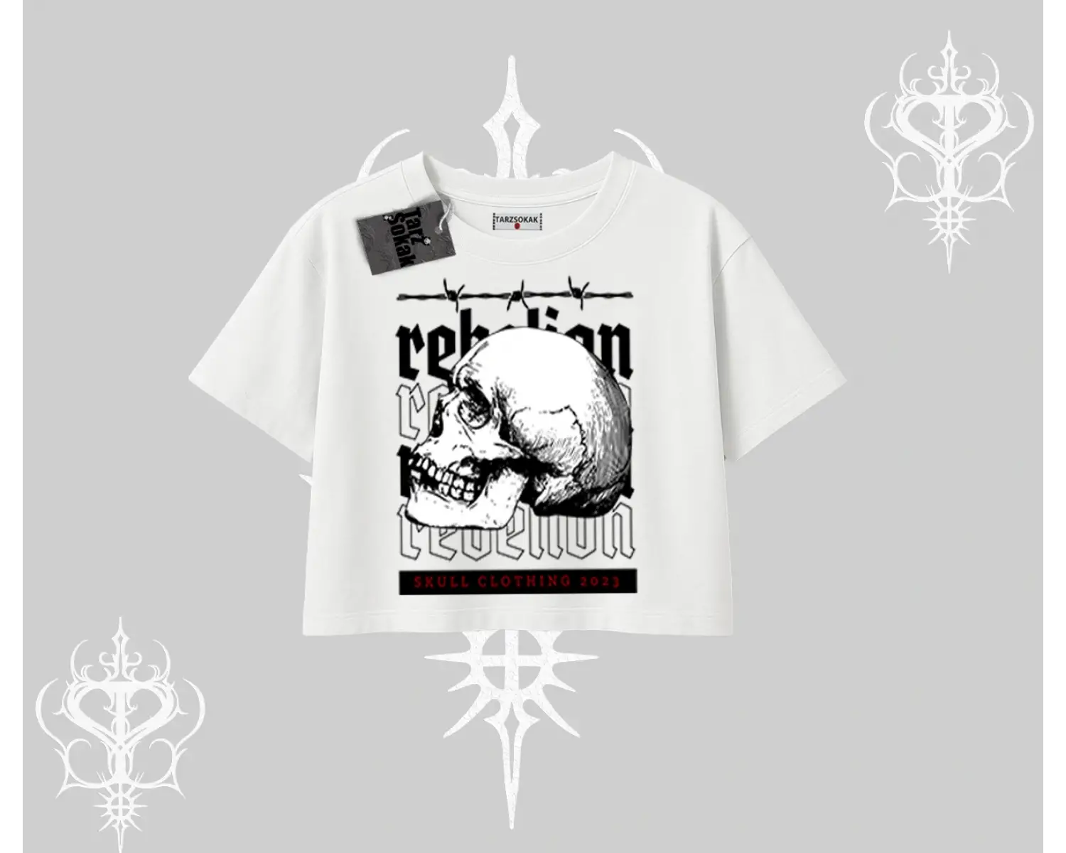Oversize Crop Tshirt Rebellion Skull Underground Street Legacy