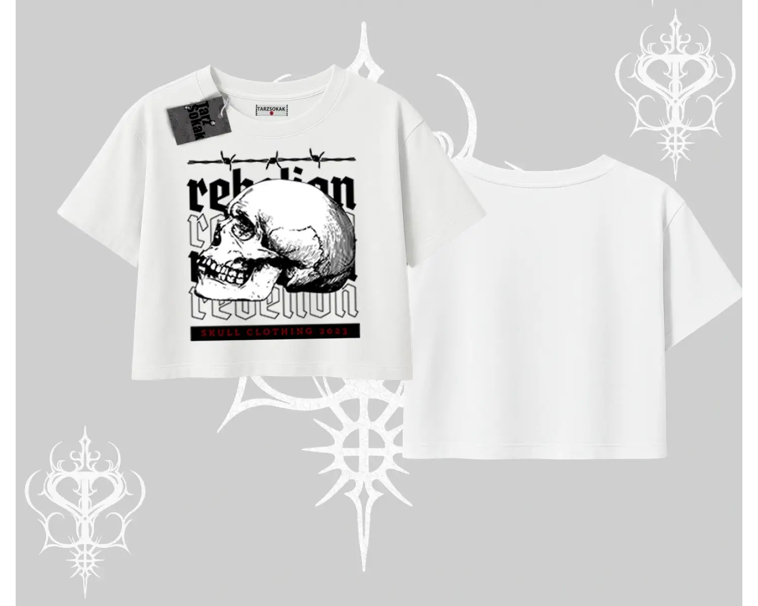 Oversize Crop Tshirt Rebellion Skull Underground Street Legacy