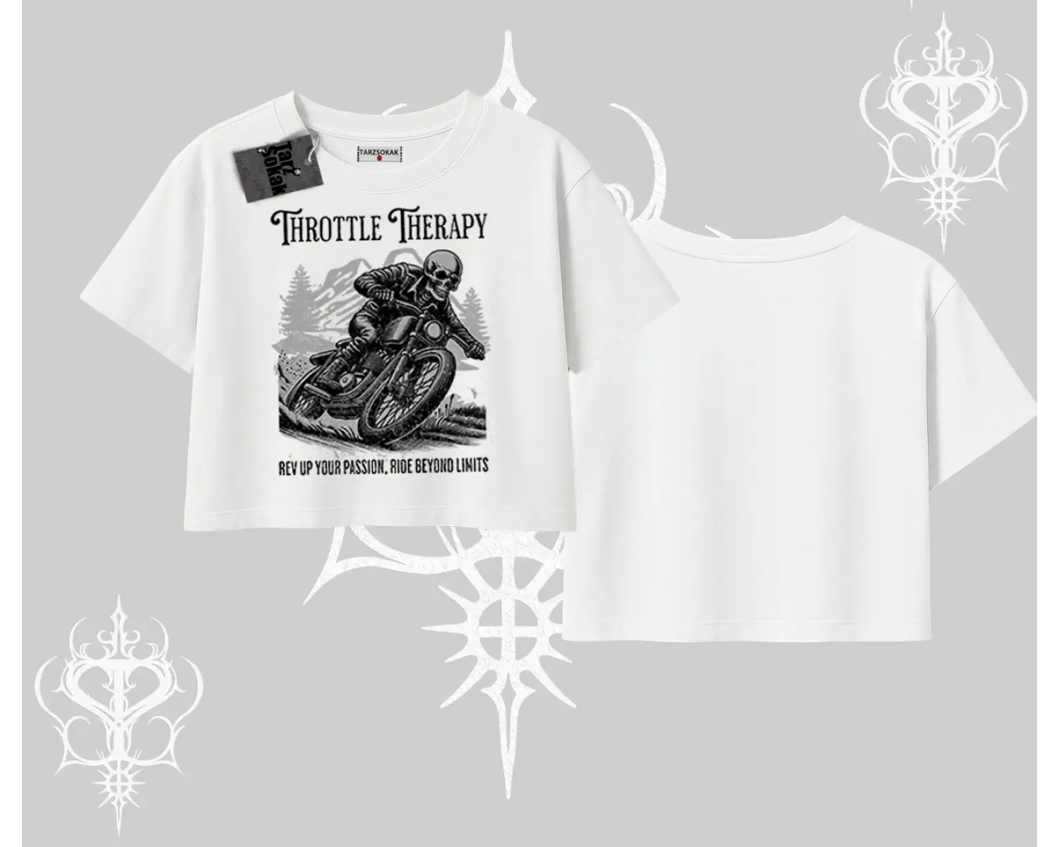 Oversize Crop Tshirt Throttle Therapy No Brakes Just Freedom