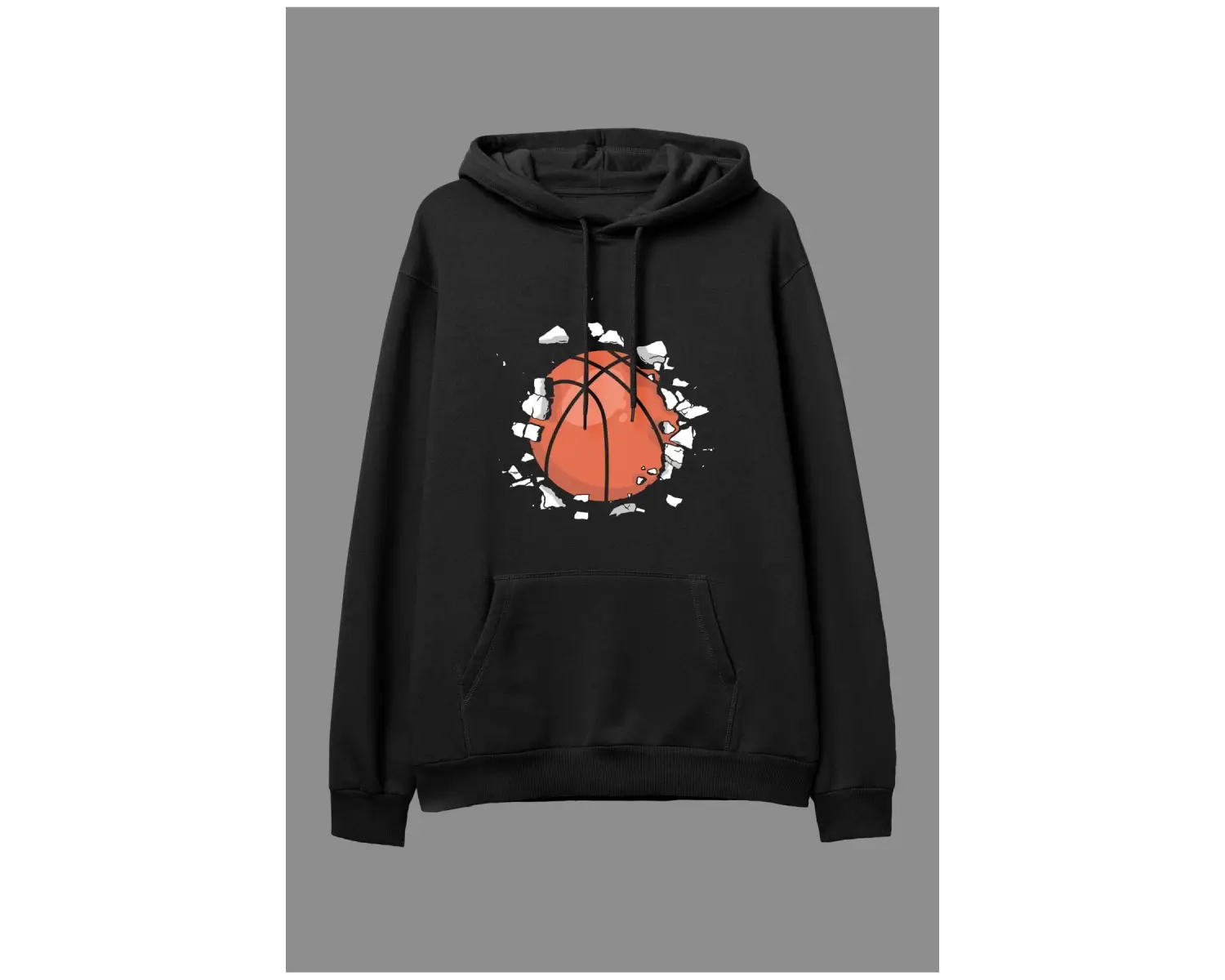 Oversize Duvar Basketbol Oyun Oyuncu Spor Tasarım Baskılı Unisex Kapüşonlu Sweatshirt Hoodie Beyaz