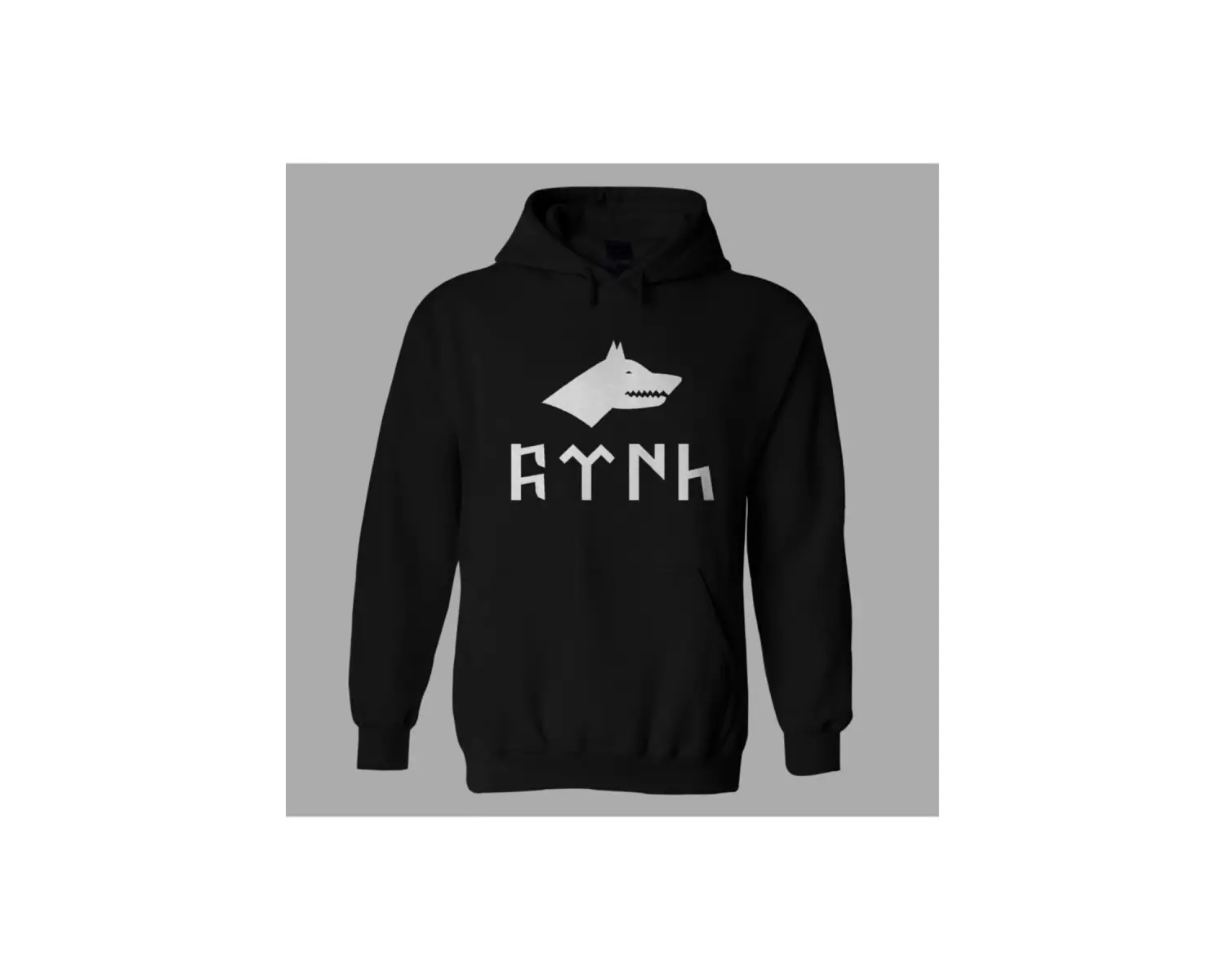 Oversize Gök Türk Kurt Siyah Hoodie