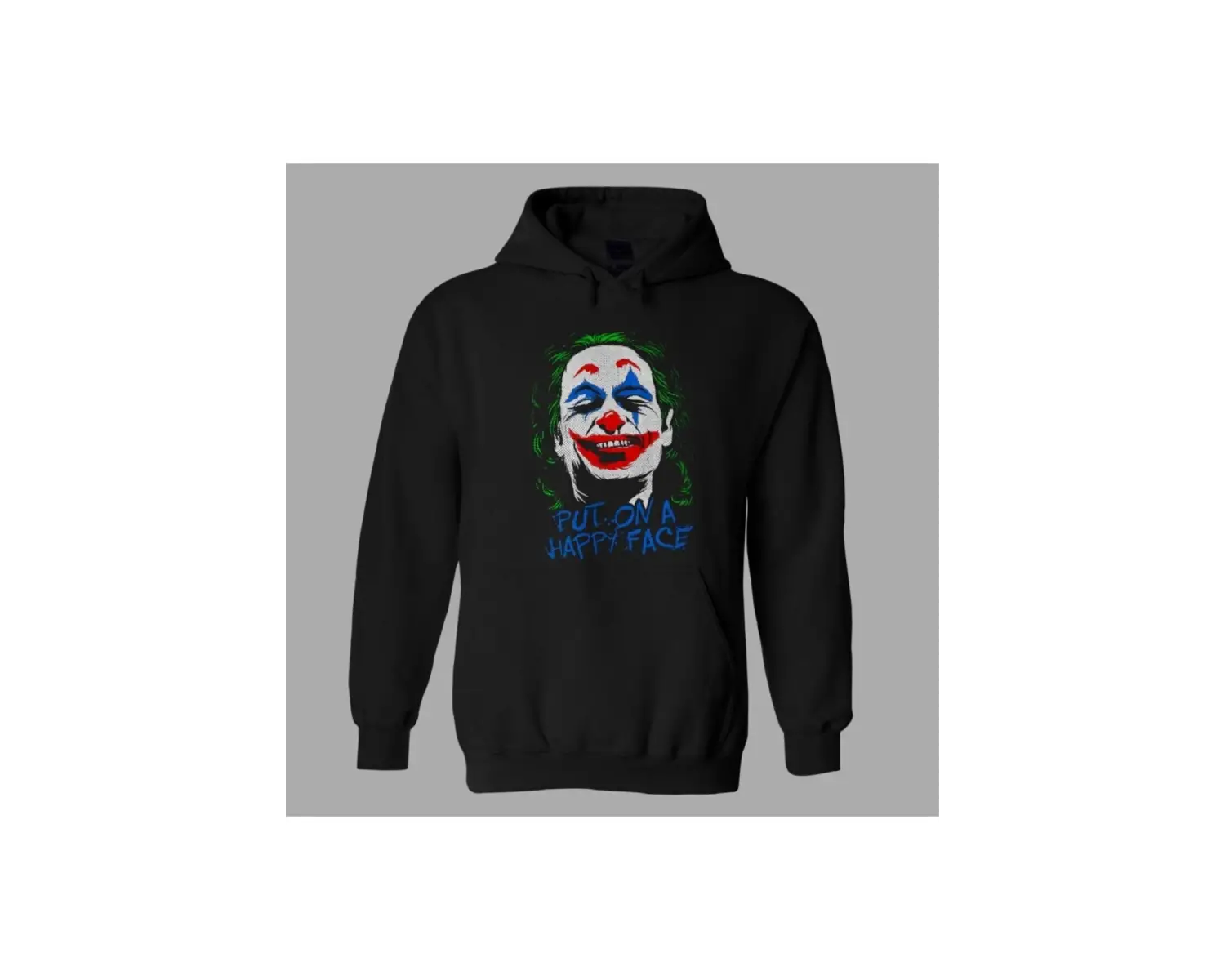 Oversize Joker Put On A Happy Face Siyah Hoodie