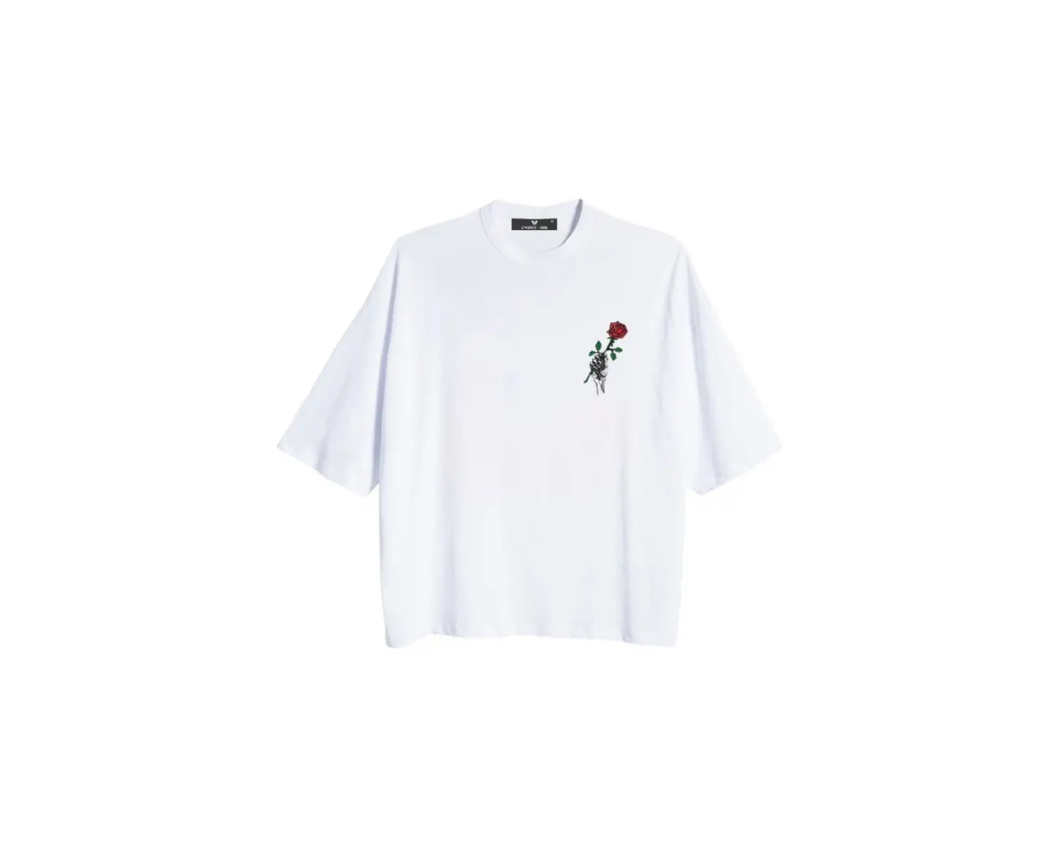 Oversize Rose Unisex Beyaz T-shirt