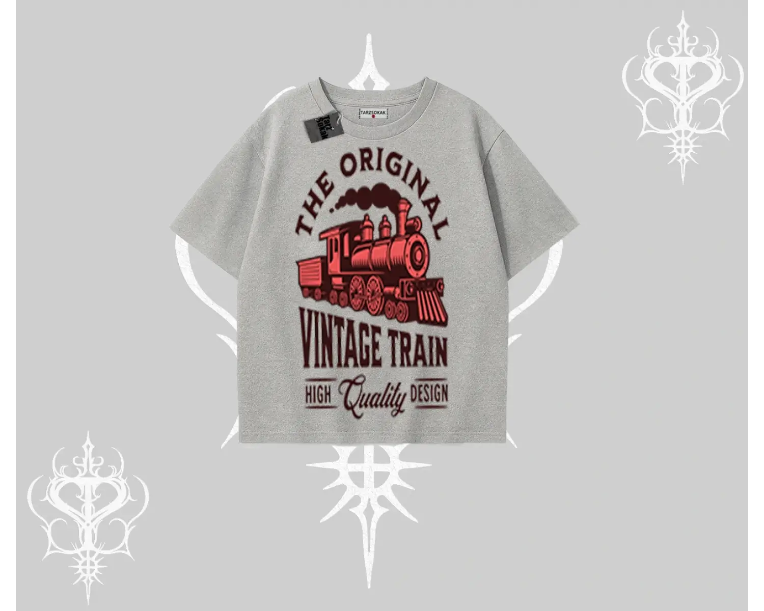 Oversize Tshirt Classic Railroad Vintage Train Street Aesthetic