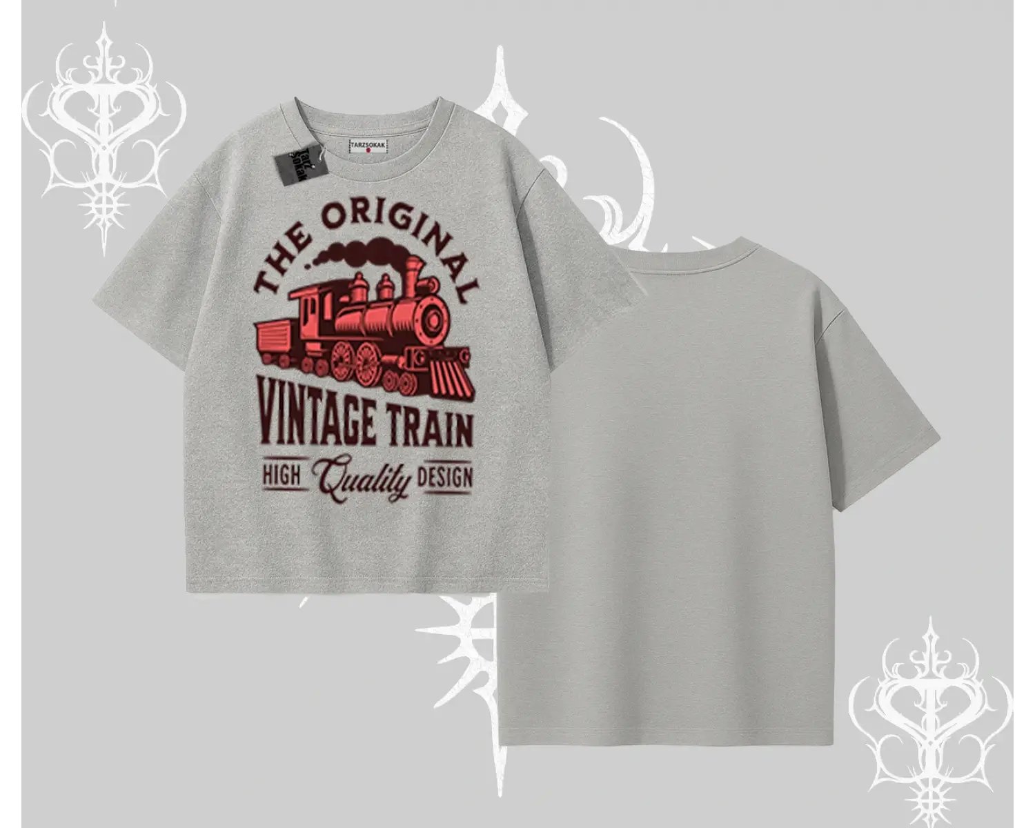 Oversize Tshirt Classic Railroad Vintage Train Street Aesthetic