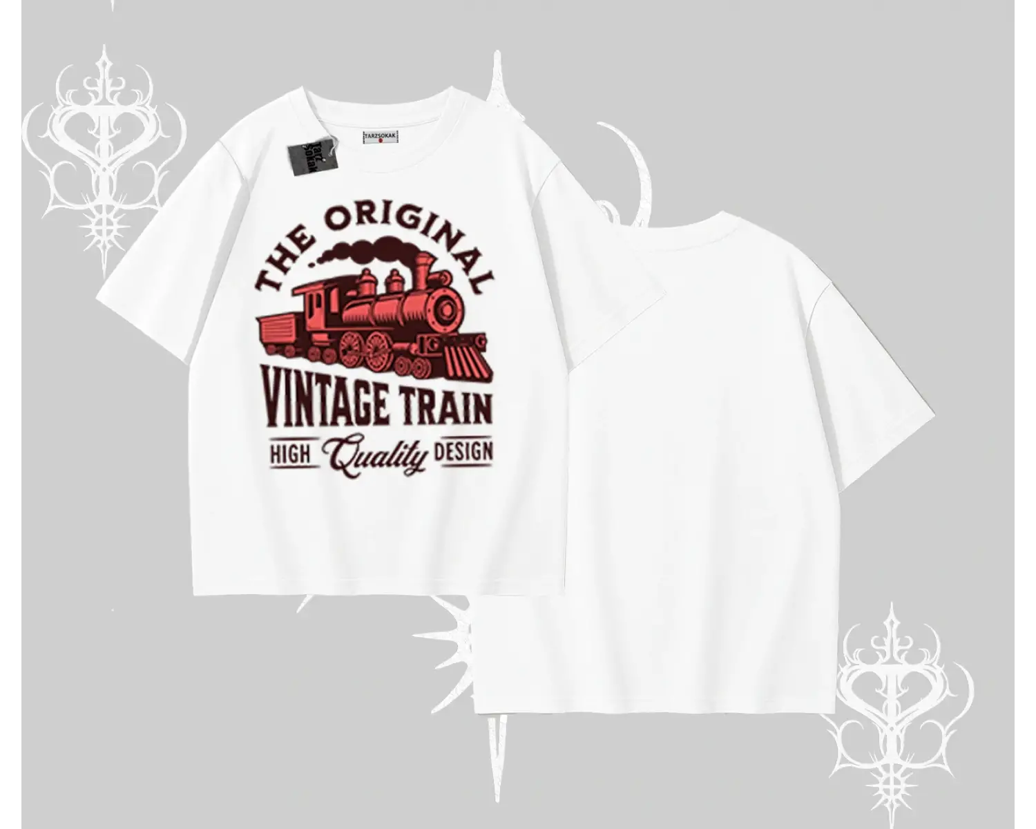 Oversize Tshirt Classic Railroad Vintage Train Street Aesthetic