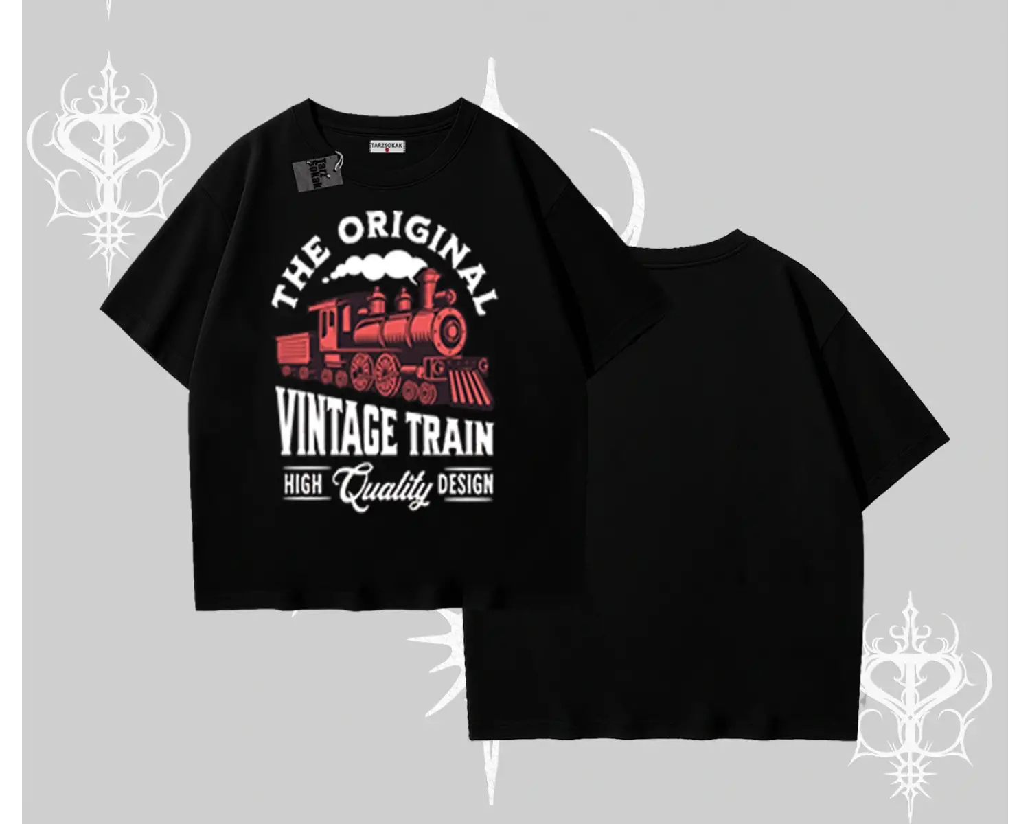 Oversize Tshirt Classic Railroad Vintage Train Street Aesthetic