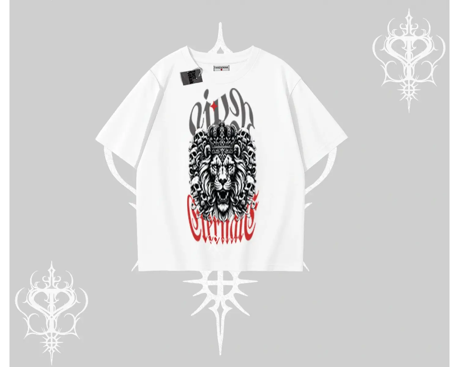 Oversize Tshirt Crowned Lion Rock Authority Myth