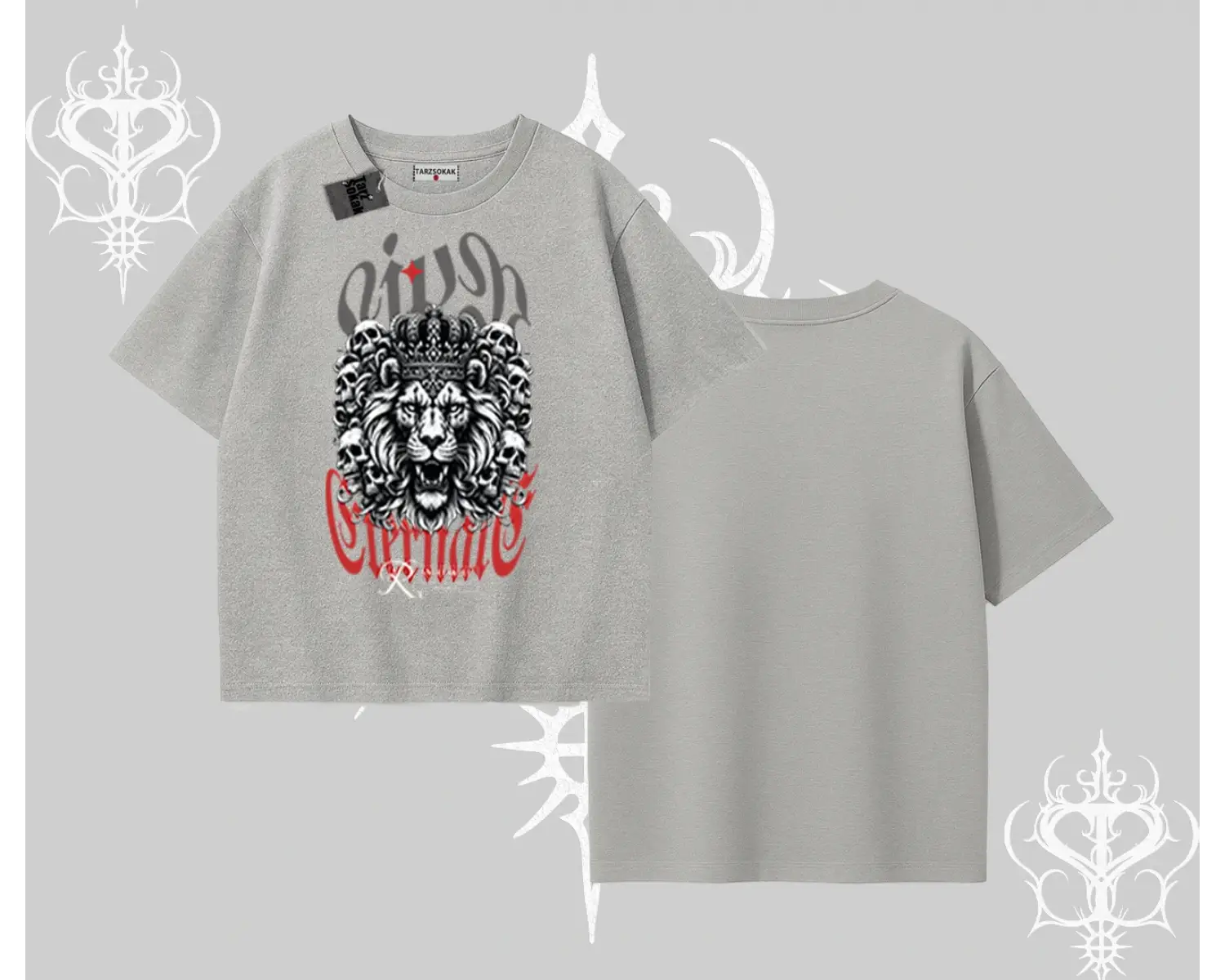 Oversize Tshirt Crowned Lion Rock Authority Myth