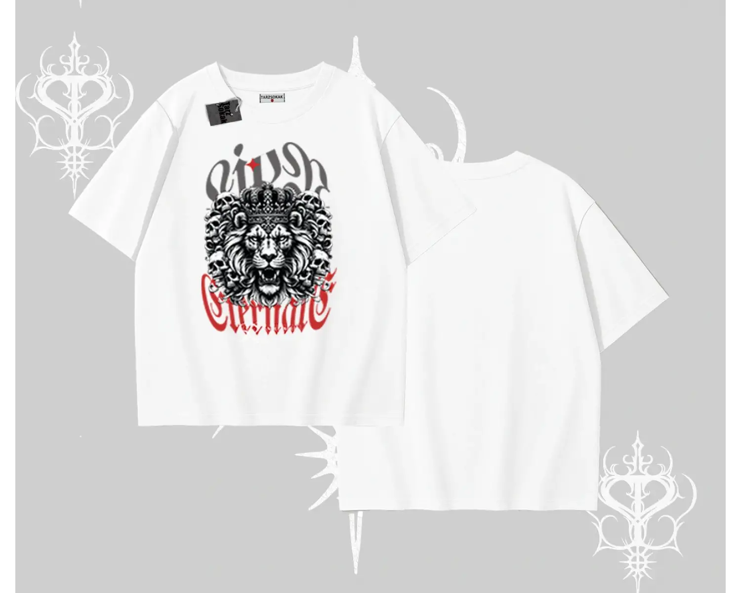 Oversize Tshirt Crowned Lion Rock Authority Myth