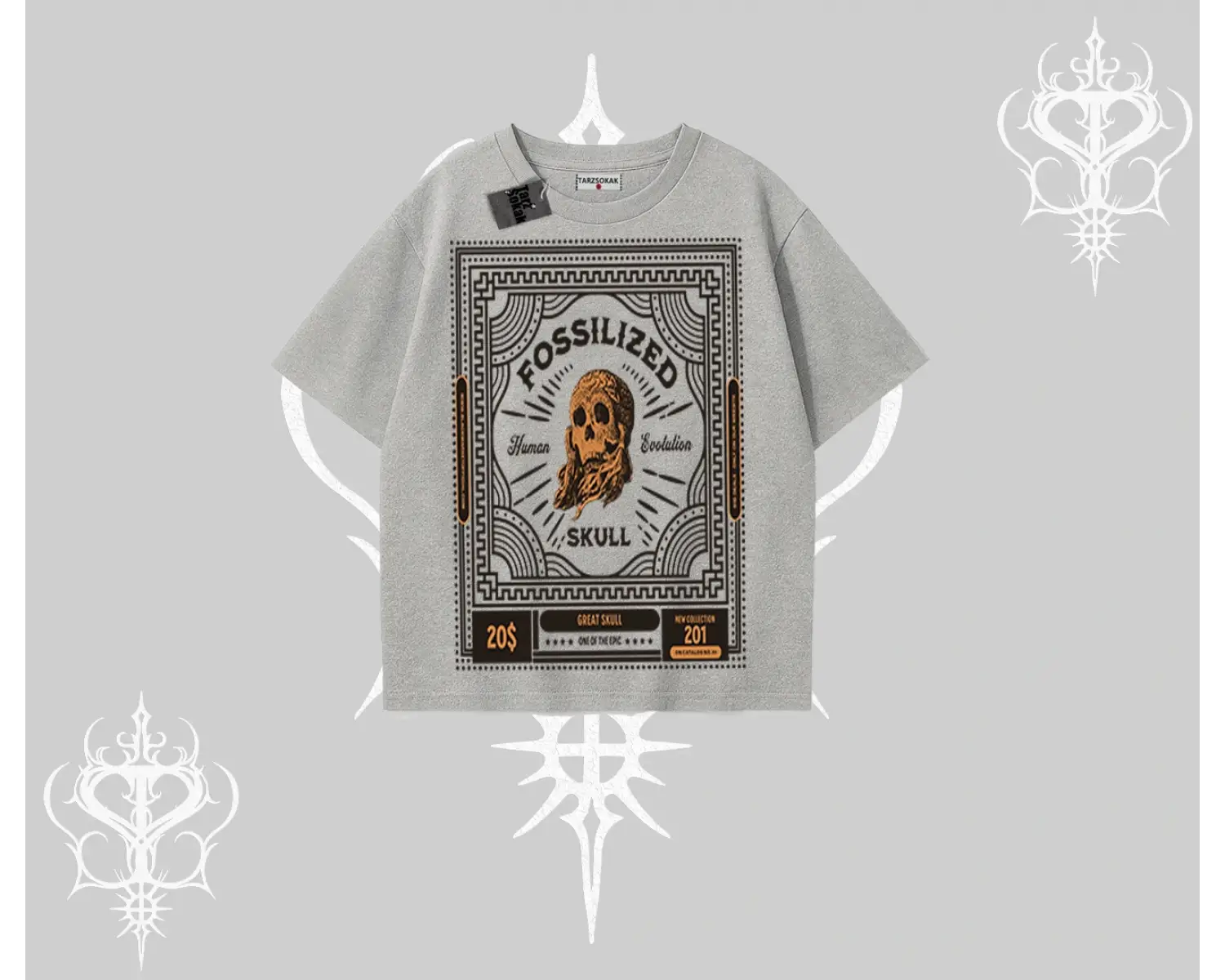 Oversize Tshirt Fossilized Skull Underground Archive