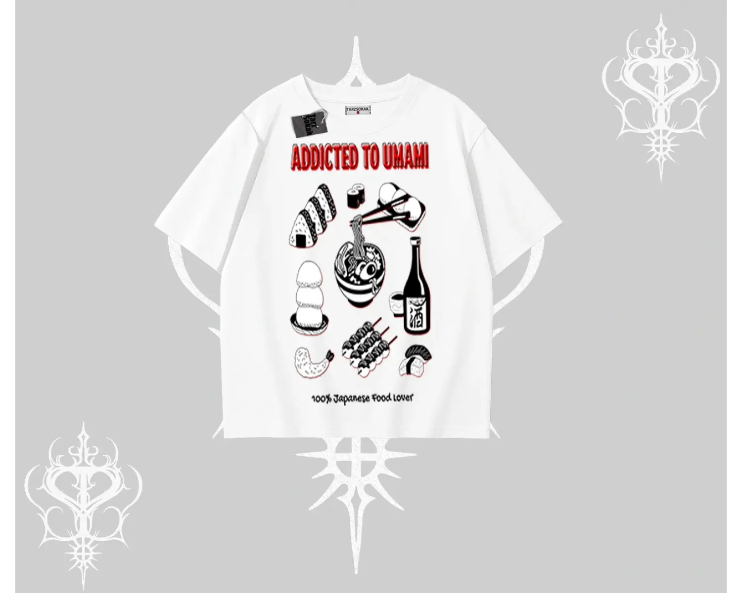 Oversize Tshirt Japon Mutfağı Umami Temalı Baskılı