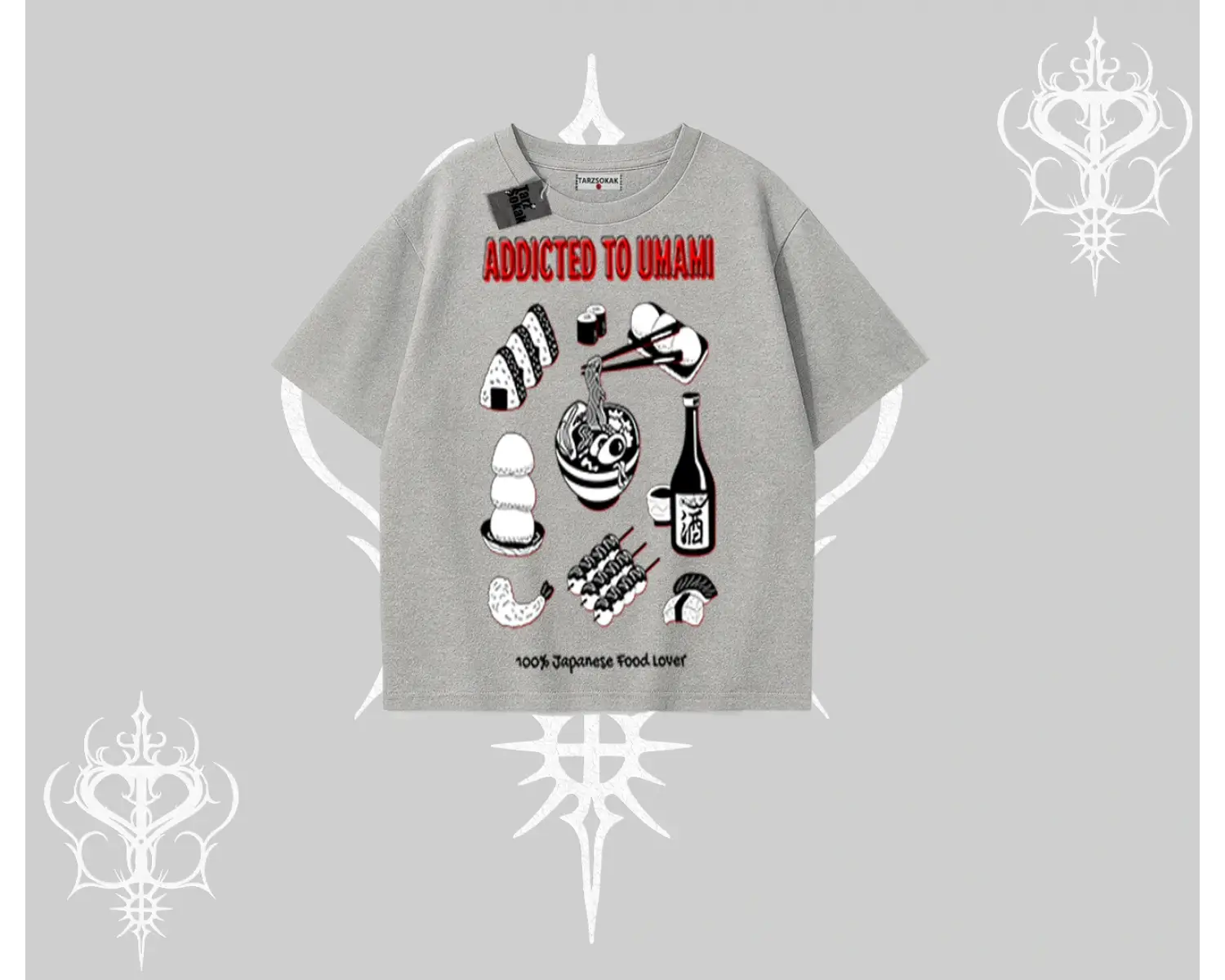 Oversize Tshirt Japon Mutfağı Umami Temalı Baskılı