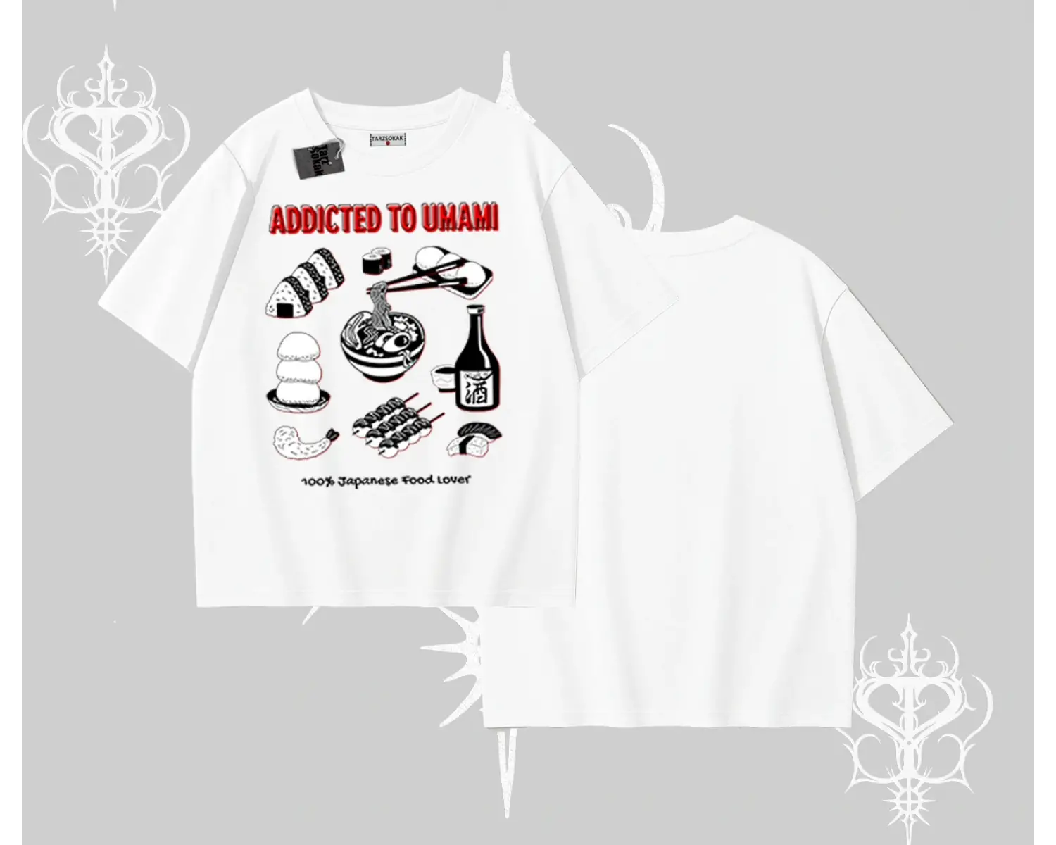 Oversize Tshirt Japon Mutfağı Umami Temalı Baskılı