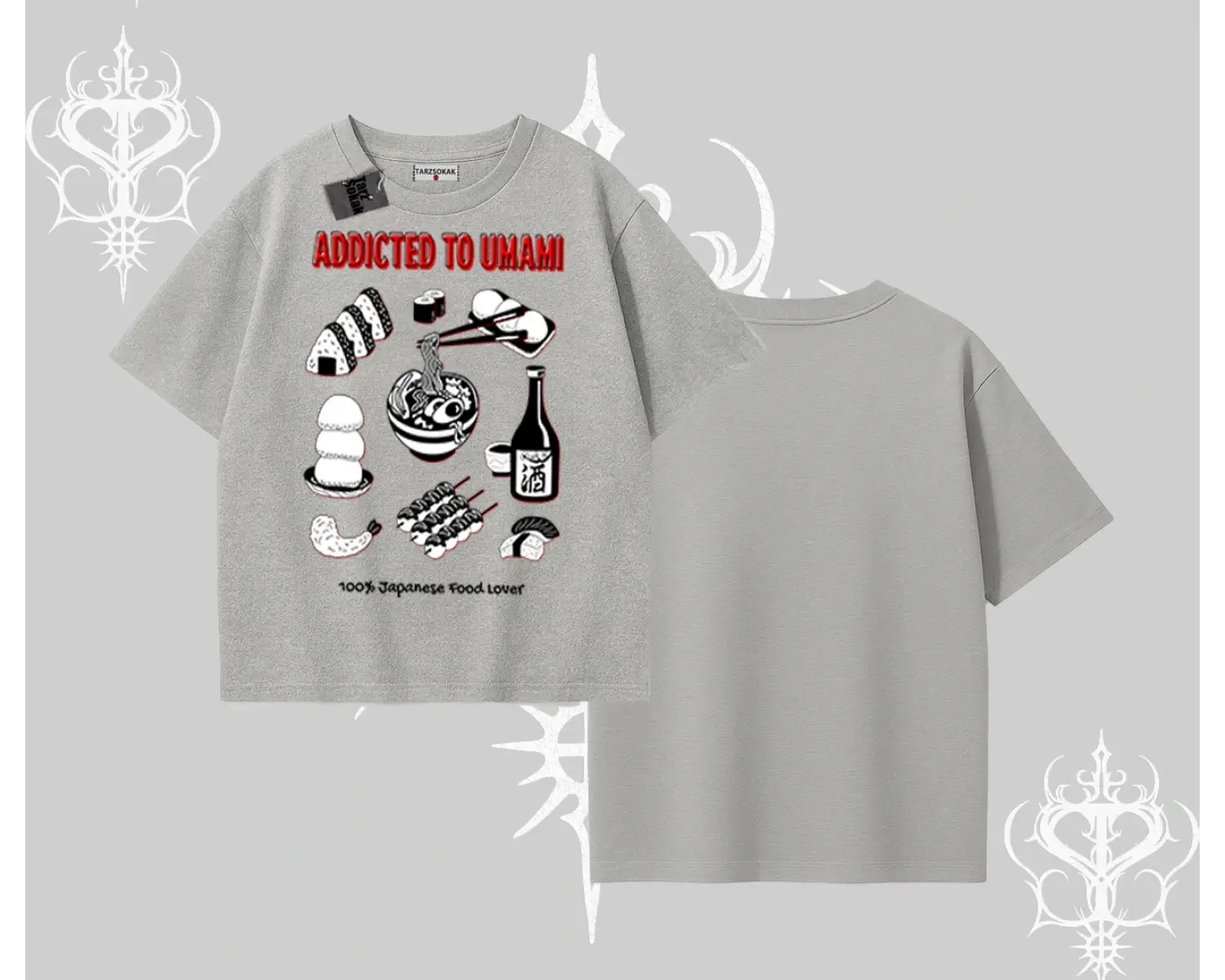 Oversize Tshirt Japon Mutfağı Umami Temalı Baskılı