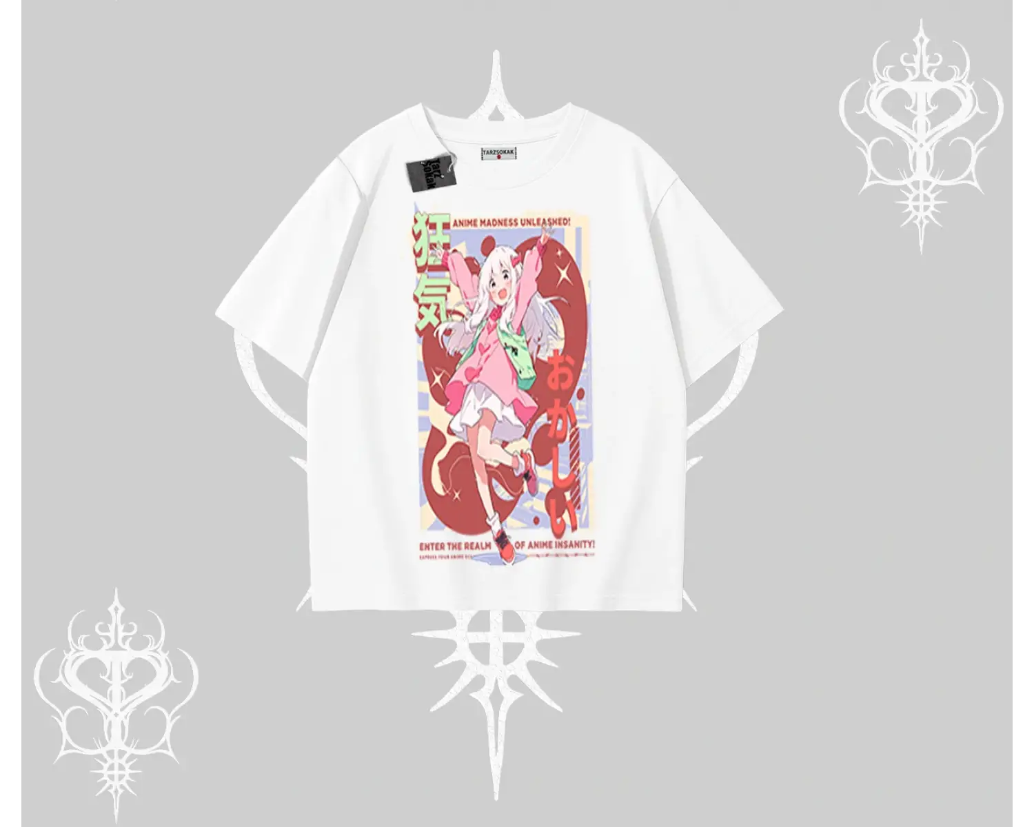 Oversize Tshirt Madness Unleashed Anime Girl Baskılı