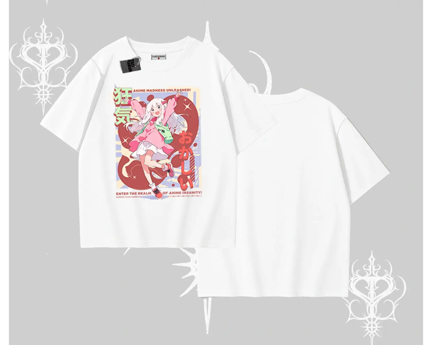 Oversize Tshirt Madness Unleashed Anime Girl Baskılı