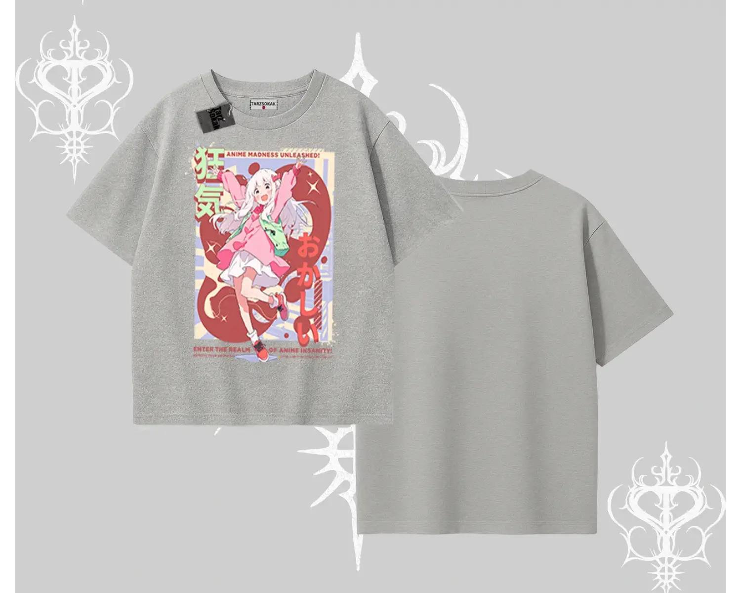 Oversize Tshirt Madness Unleashed Anime Girl Baskılı