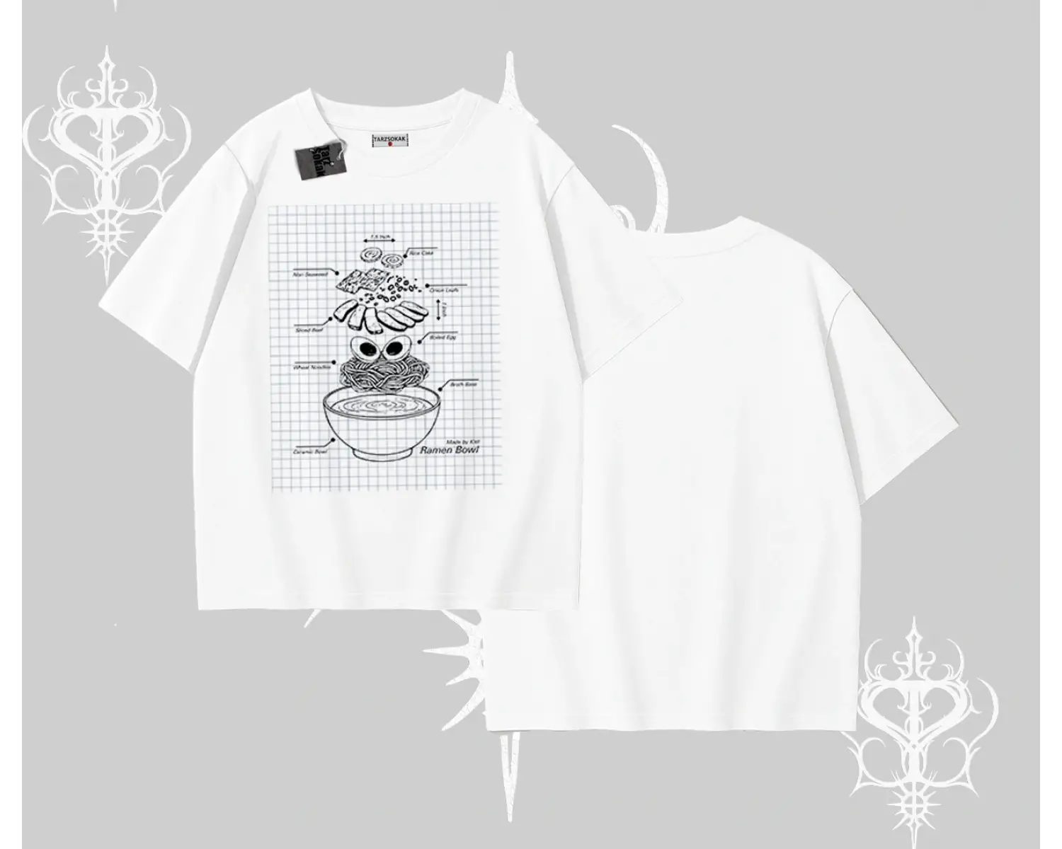 Oversize Tshirt Noodle Theory Hand Drawn Concept