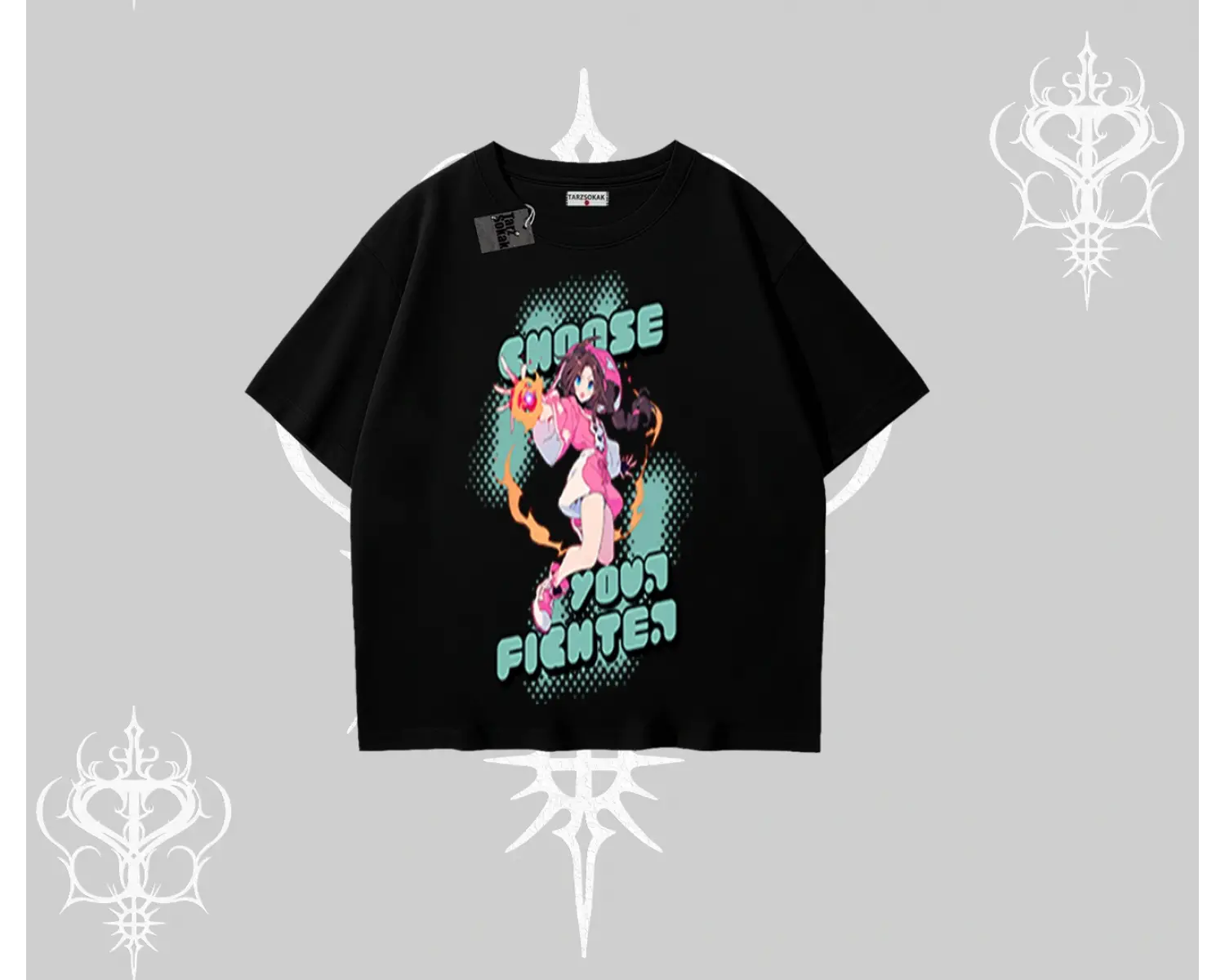 Oversize Tshirt Oversize  Anime Kız Desenli Japon Stil